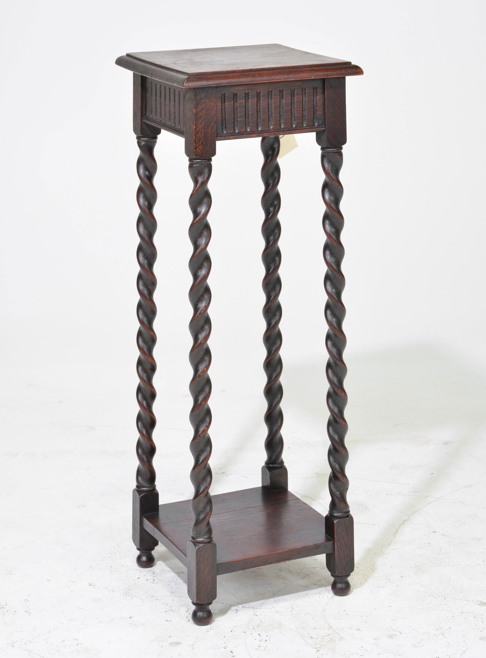 British Oak Barley Twist Plant Stand / Pedestal (1 of 3)