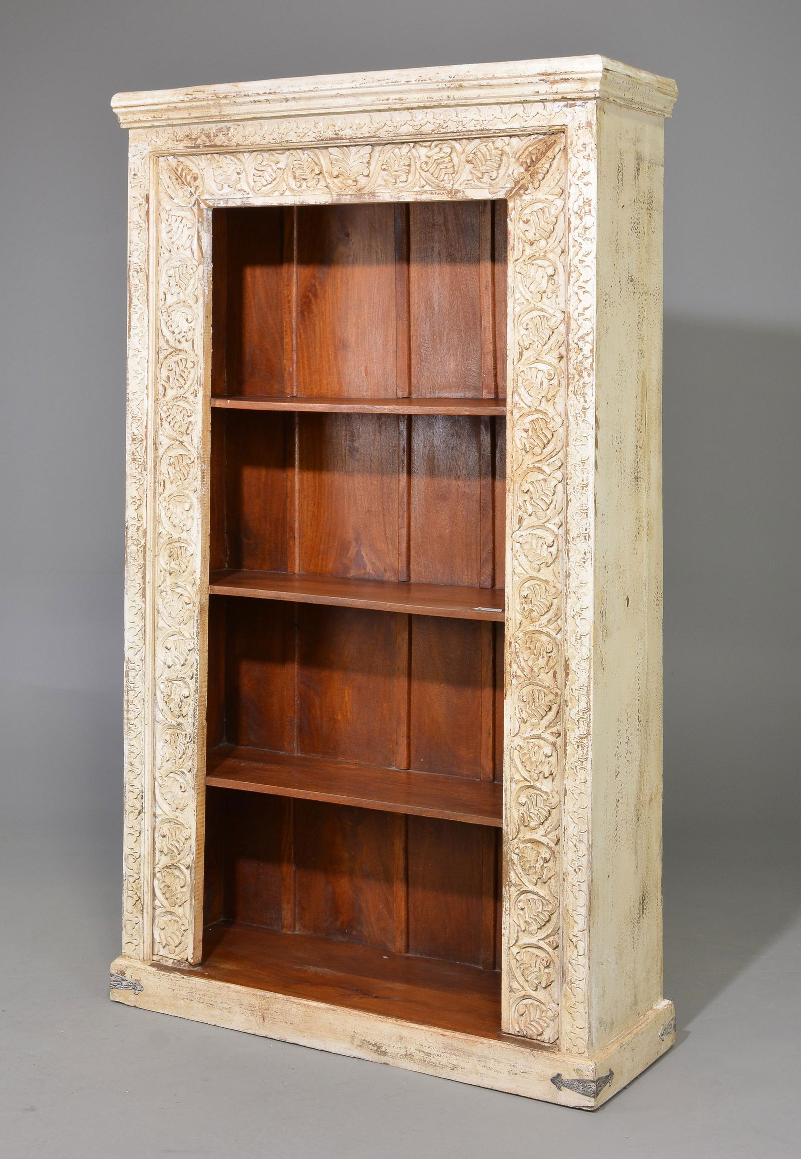 New Item, Carved Painted Open Bookshelf (1 of 2)