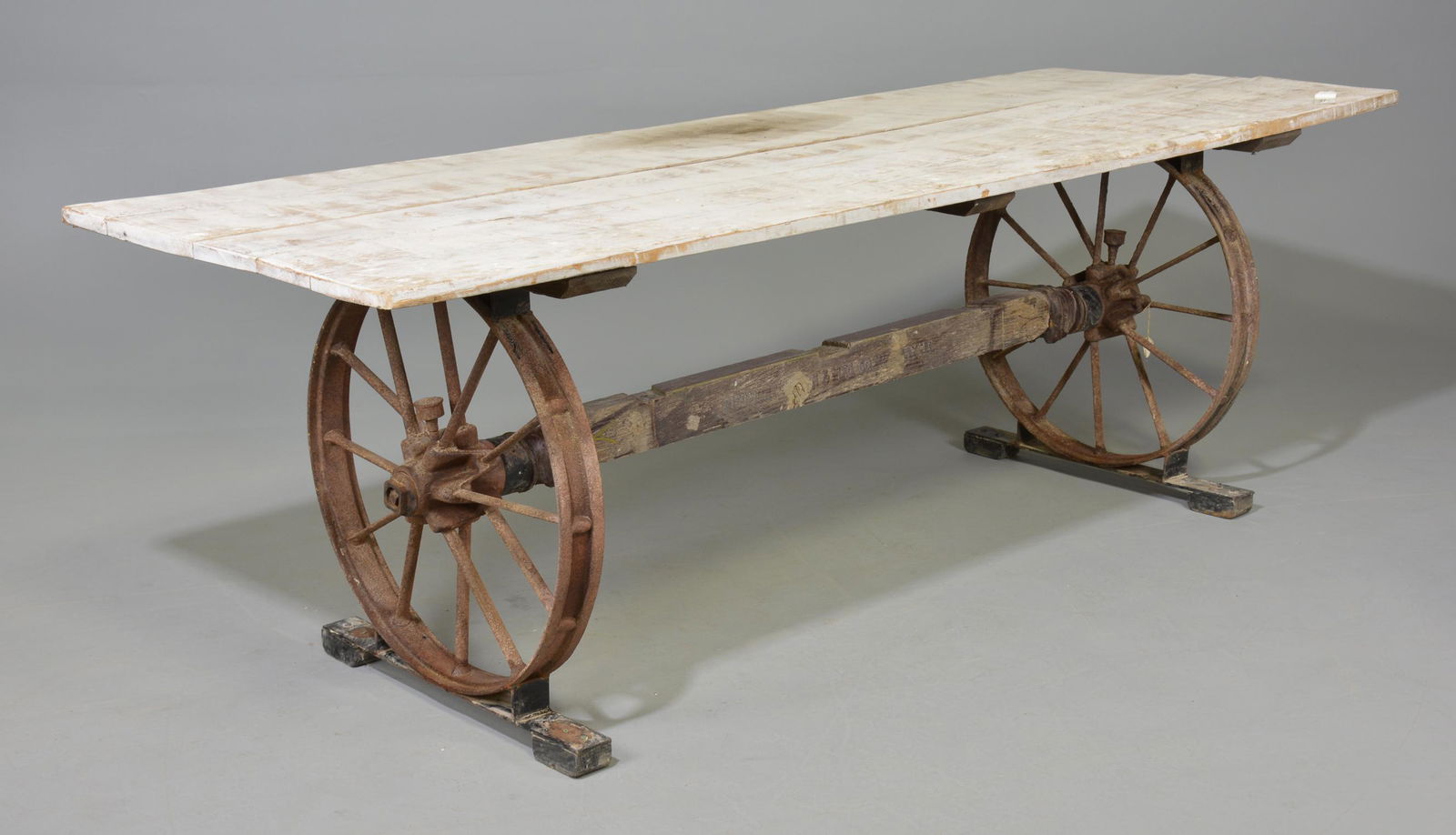 Rustic Iron Wagon Wheel Base Table (1 of 7)