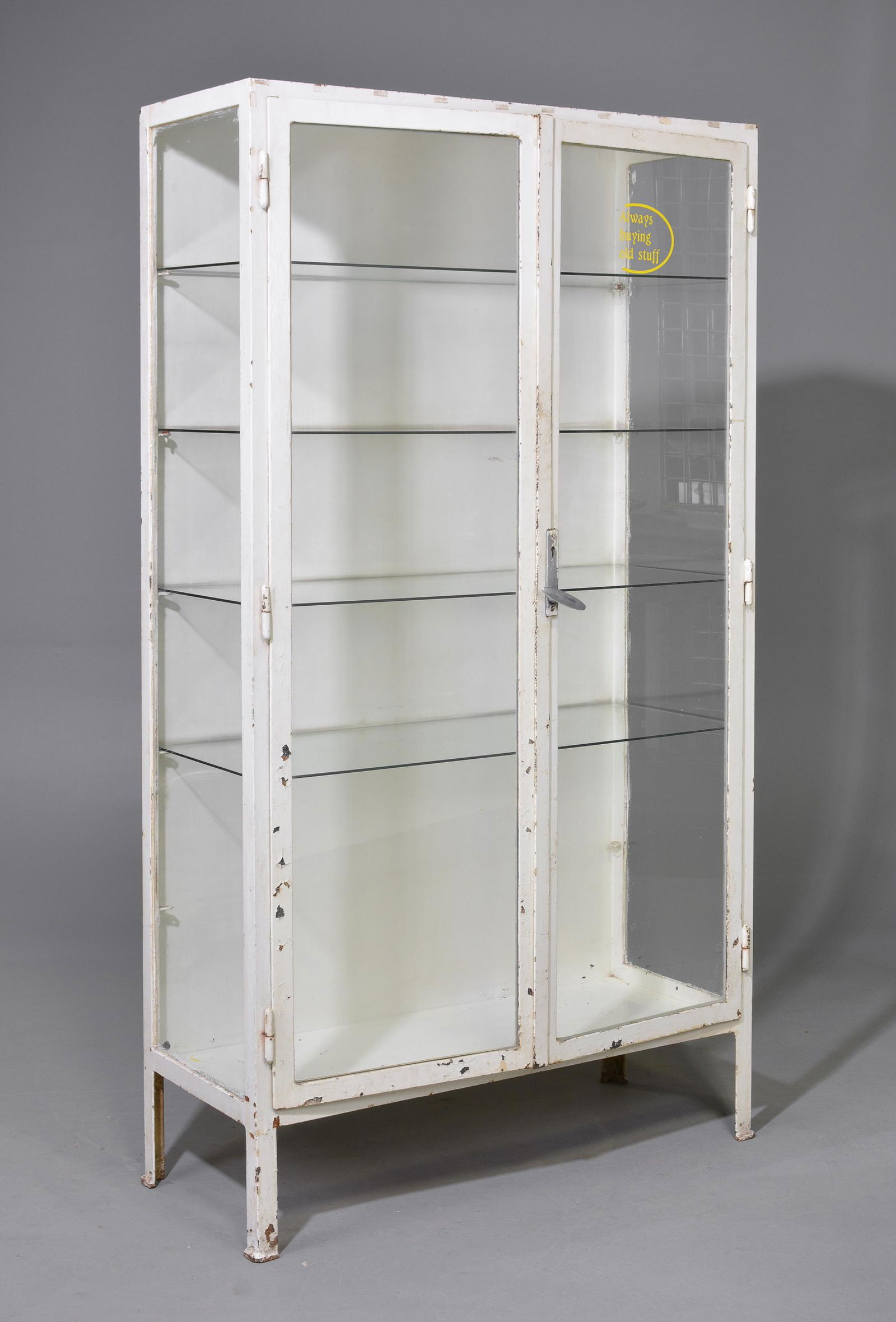 White Metal Medical / Display Cabinet (1 of 4)