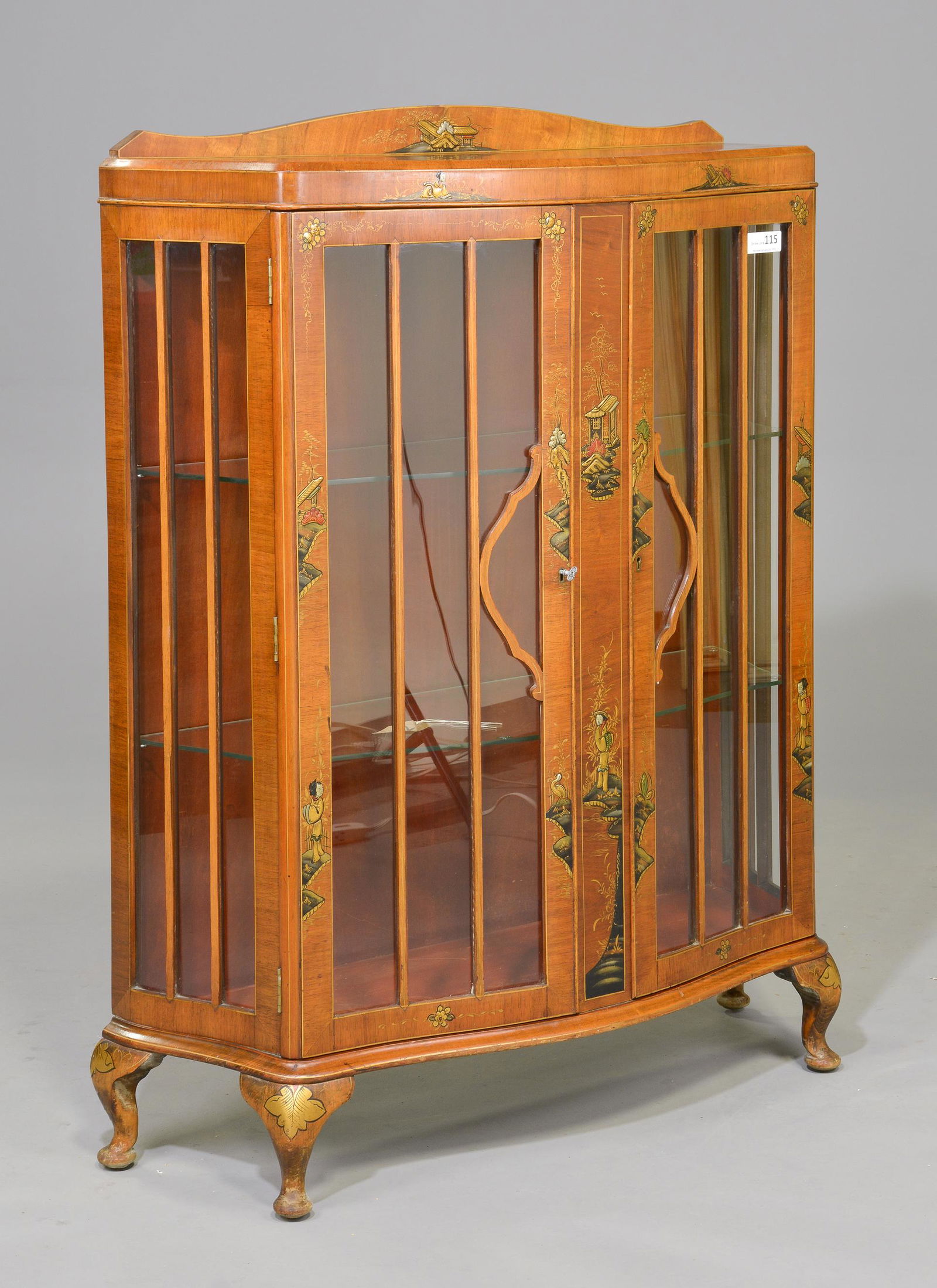 English Walnut Curio / Display Cabinet (1 of 6)