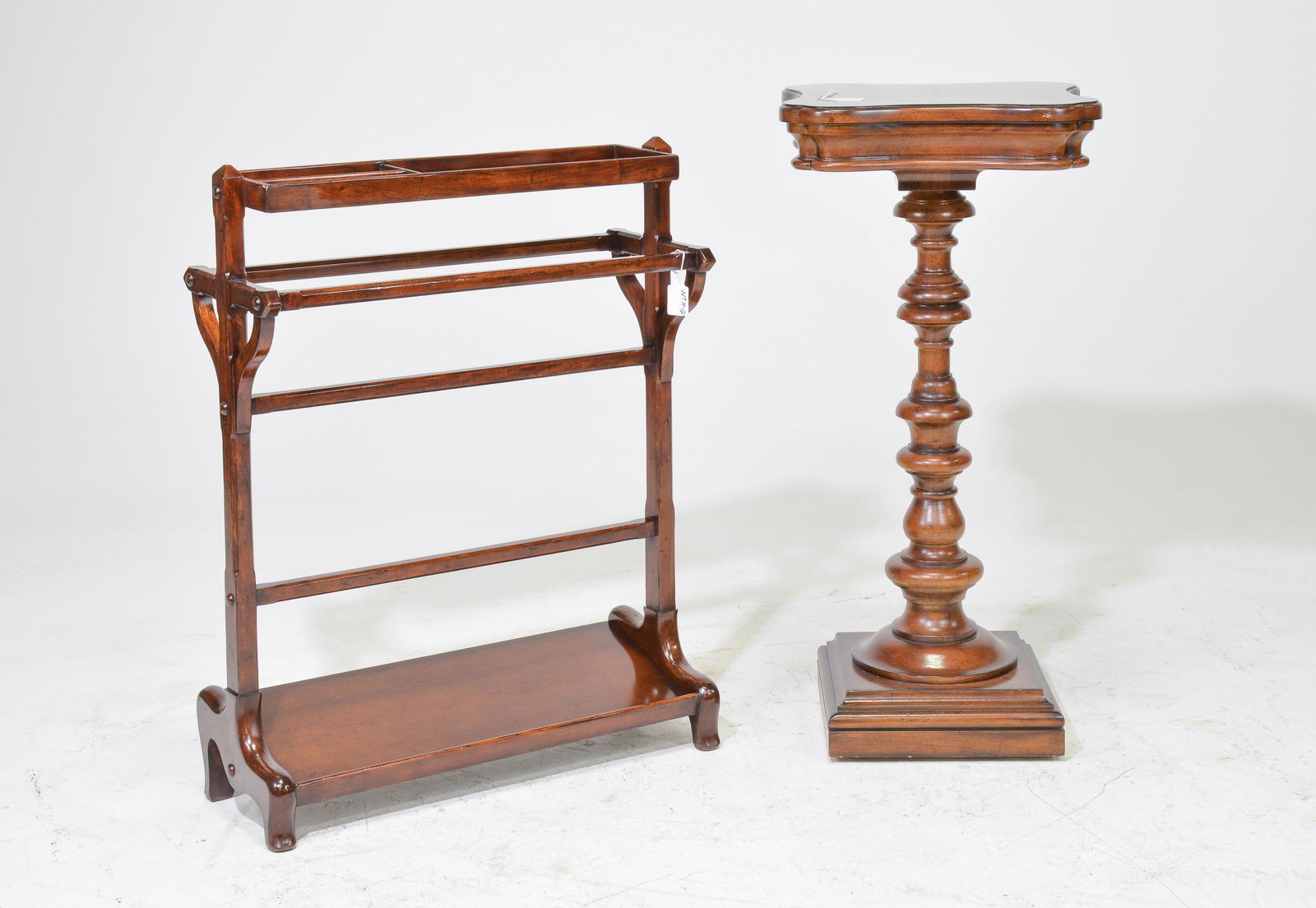Walnut Gentlemans Valet & Pedestal / Plant Stand (1 of 5)
