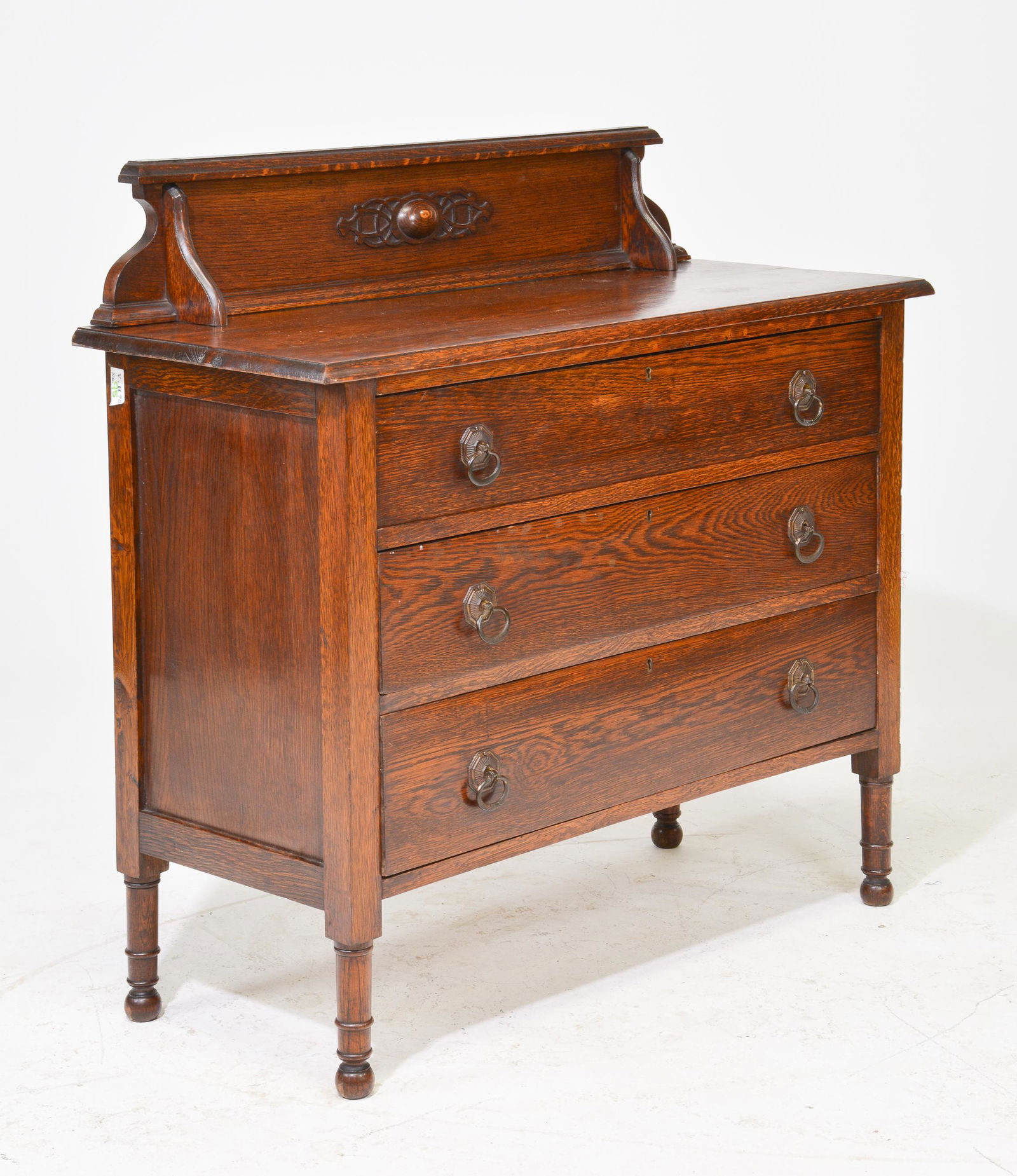 British Oak 3 Drawer Chest (1 of 4)