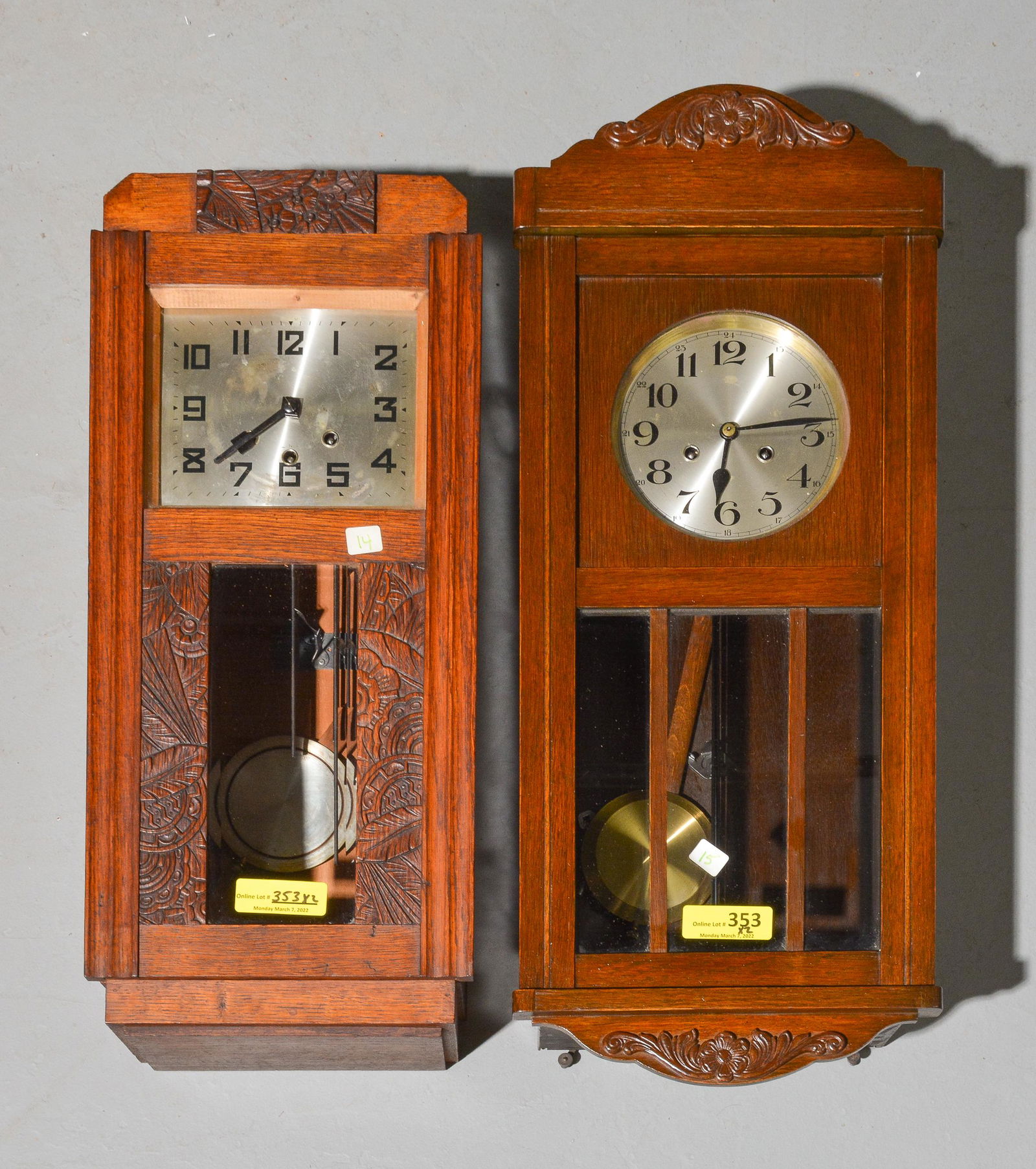 2 English Wall Clocks (1 of 5)