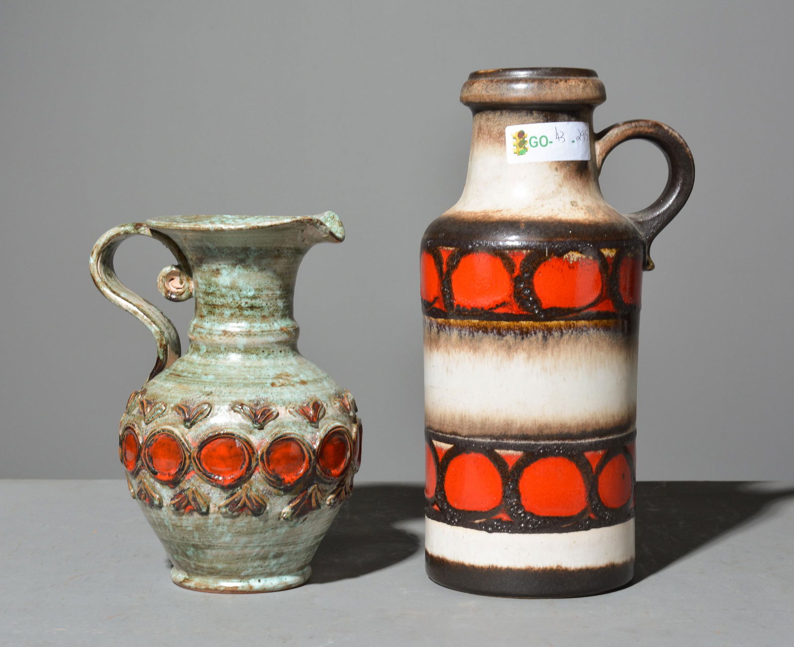 2 West German Pottery Vases / Pitchers (1 of 4)