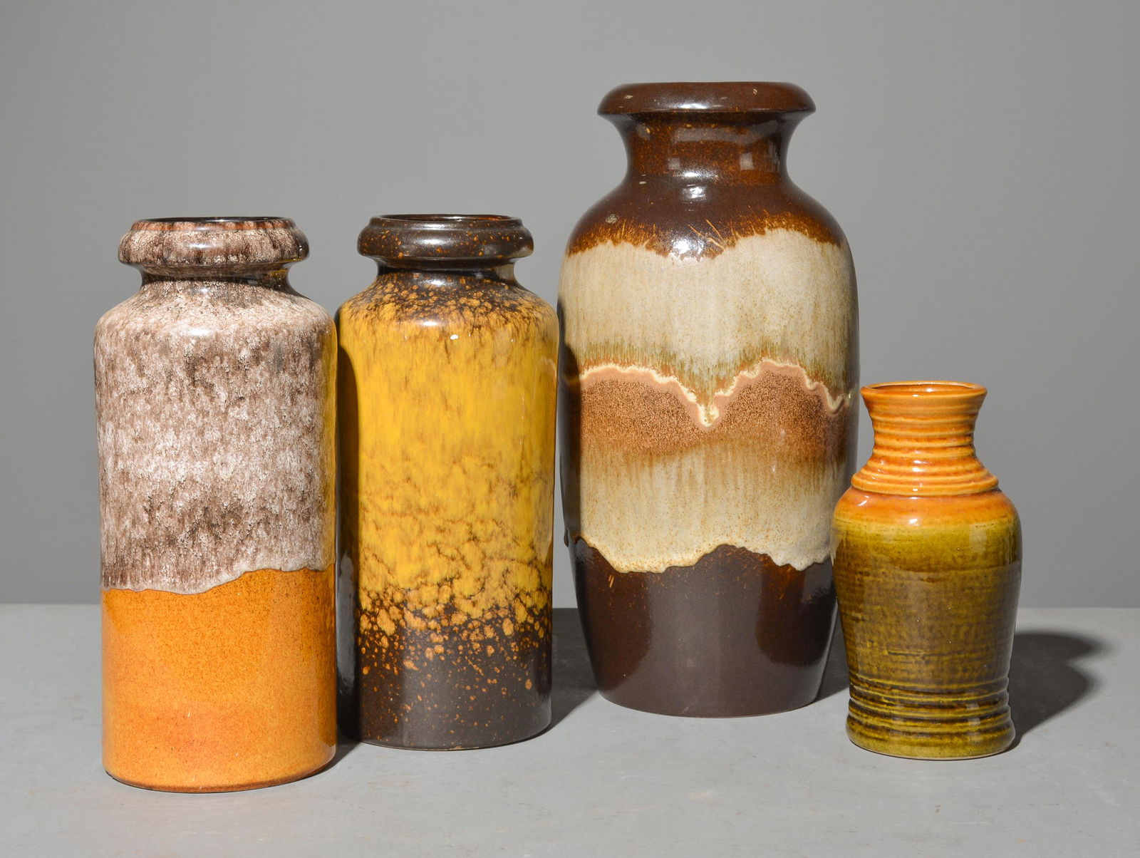4 West German Pottery Vases (1 of 7)