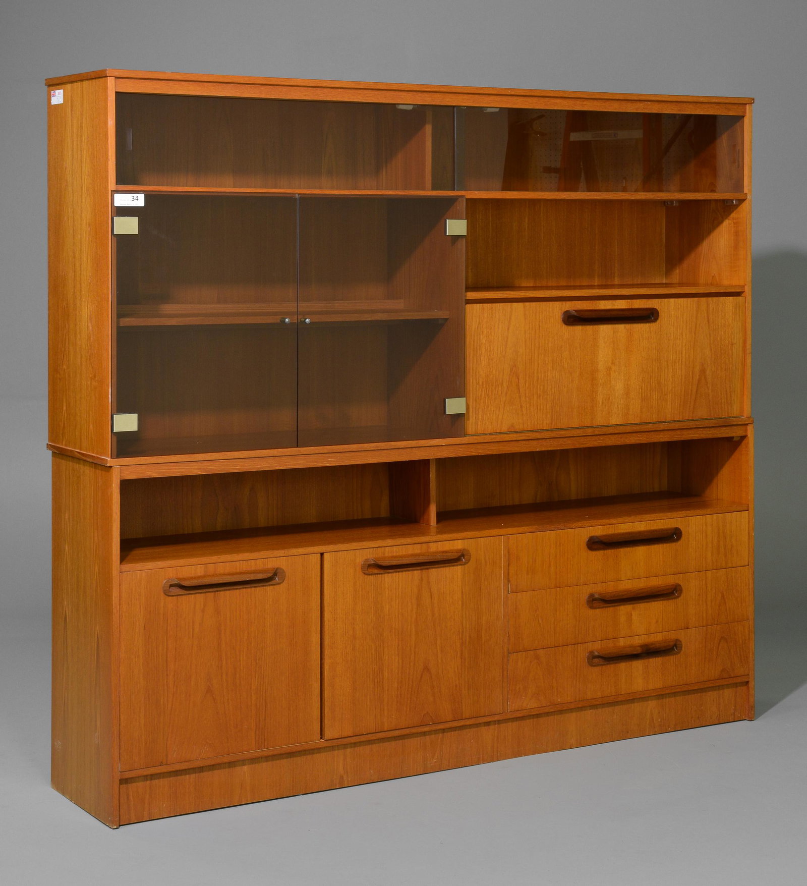 Mid Century Modern Cocktail Cabinet / Hutch: Mid Century Modern Cocktail Cabinet / Hutch - 64 in tall x 70 x 15