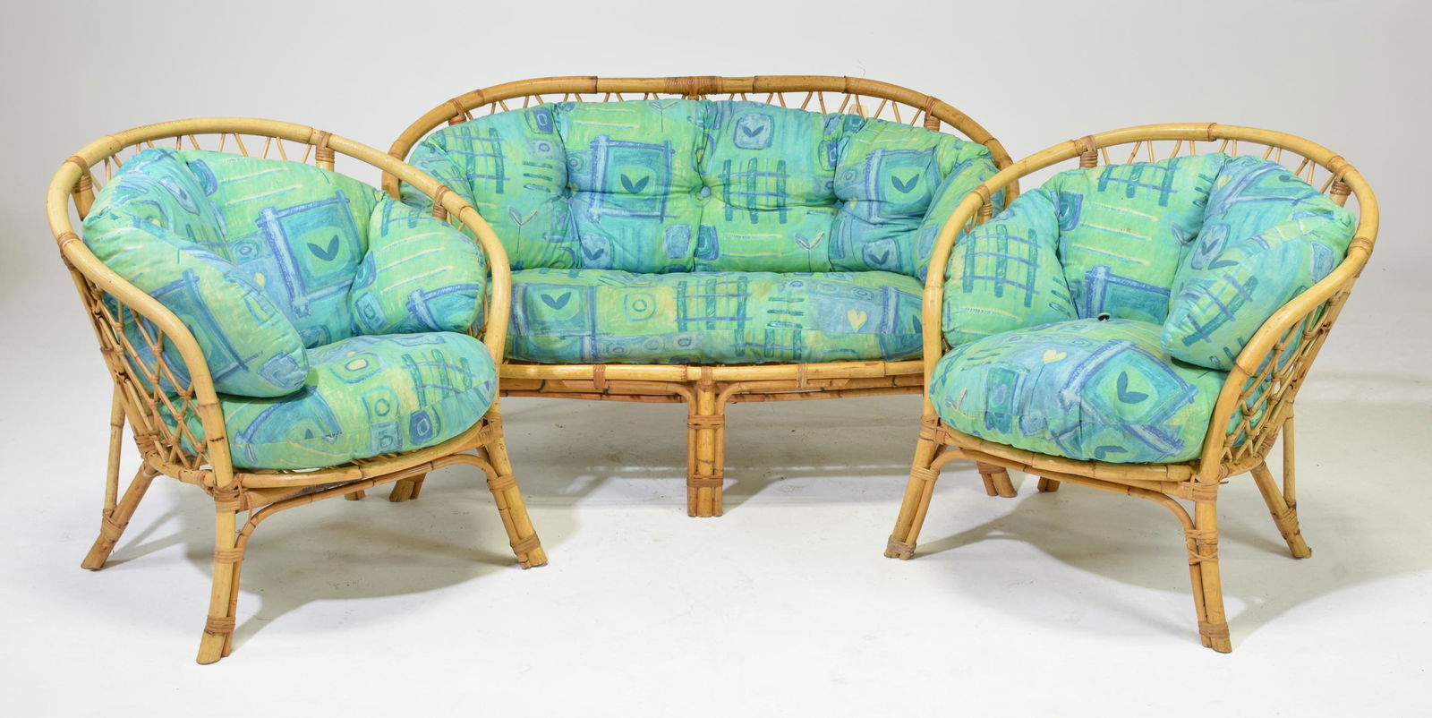 Bamboo Sofa / Settee & 2 Chairs (1 of 10)