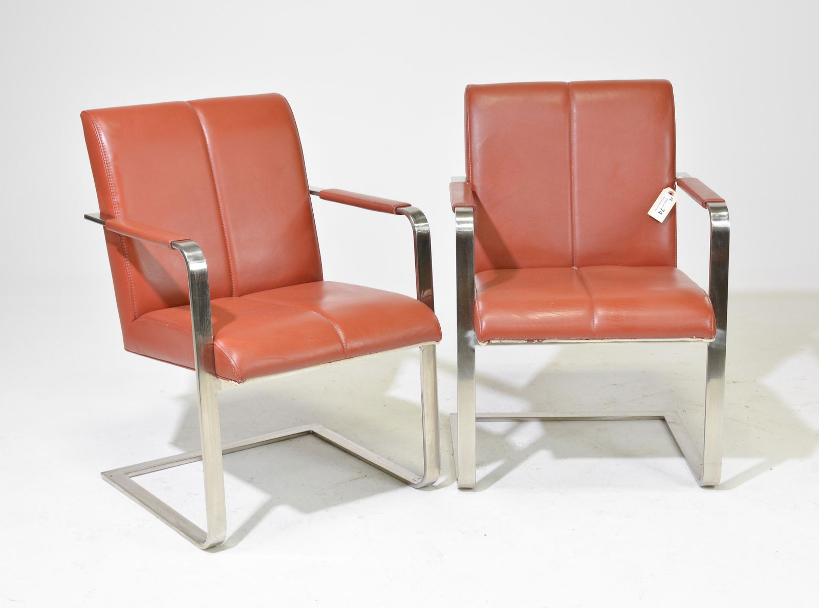 Pair of Flat Bar Brno / Knoll Style Arm Chairs (1 of 9)