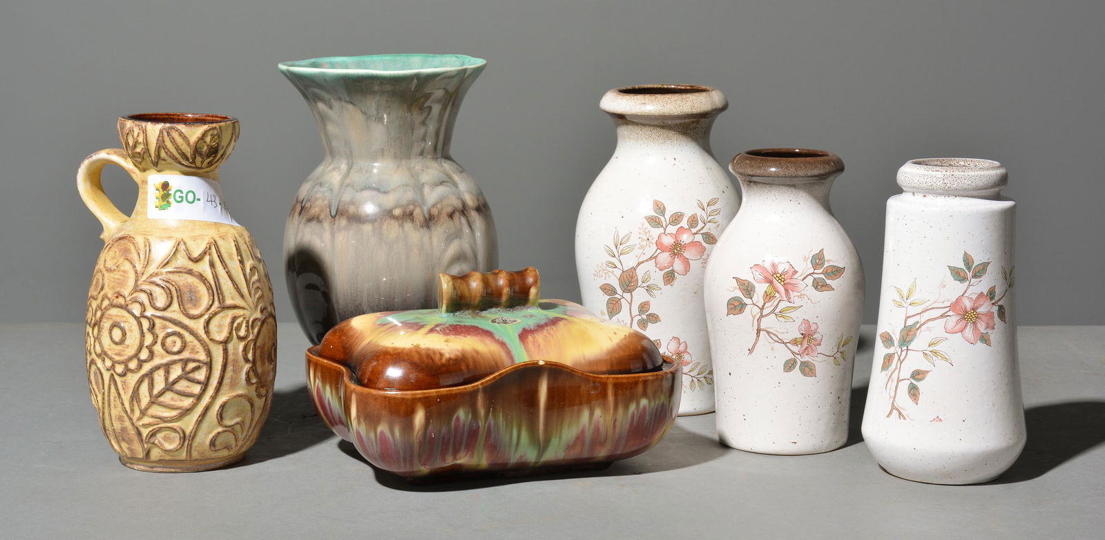 6pcs Assorted West German Pottery Vases / Dish (1 of 9)