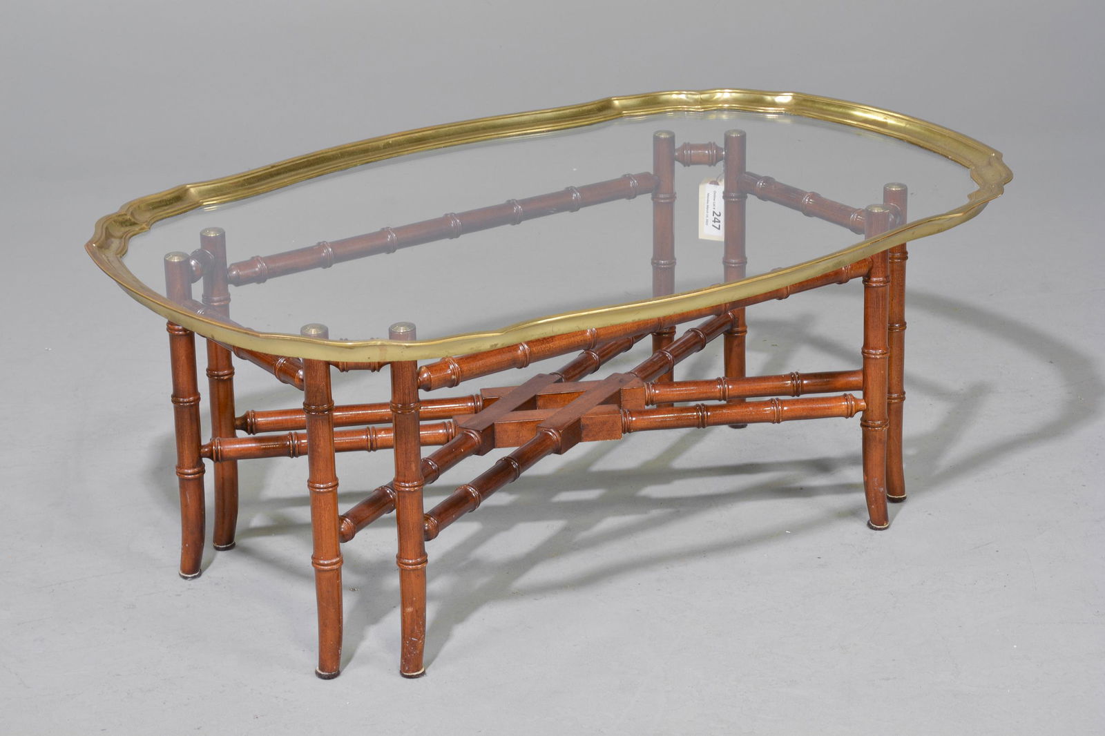 Baker Regency Faux Bamboo Brass / Glass Coffee Table (1 of 5)
