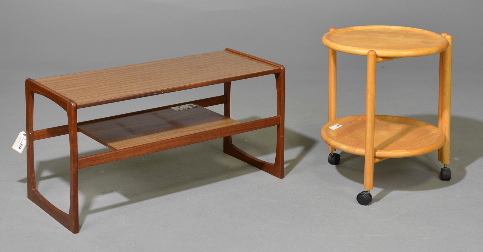Mid Century Modern Round Trolley & Coffee Table (1 of 4)