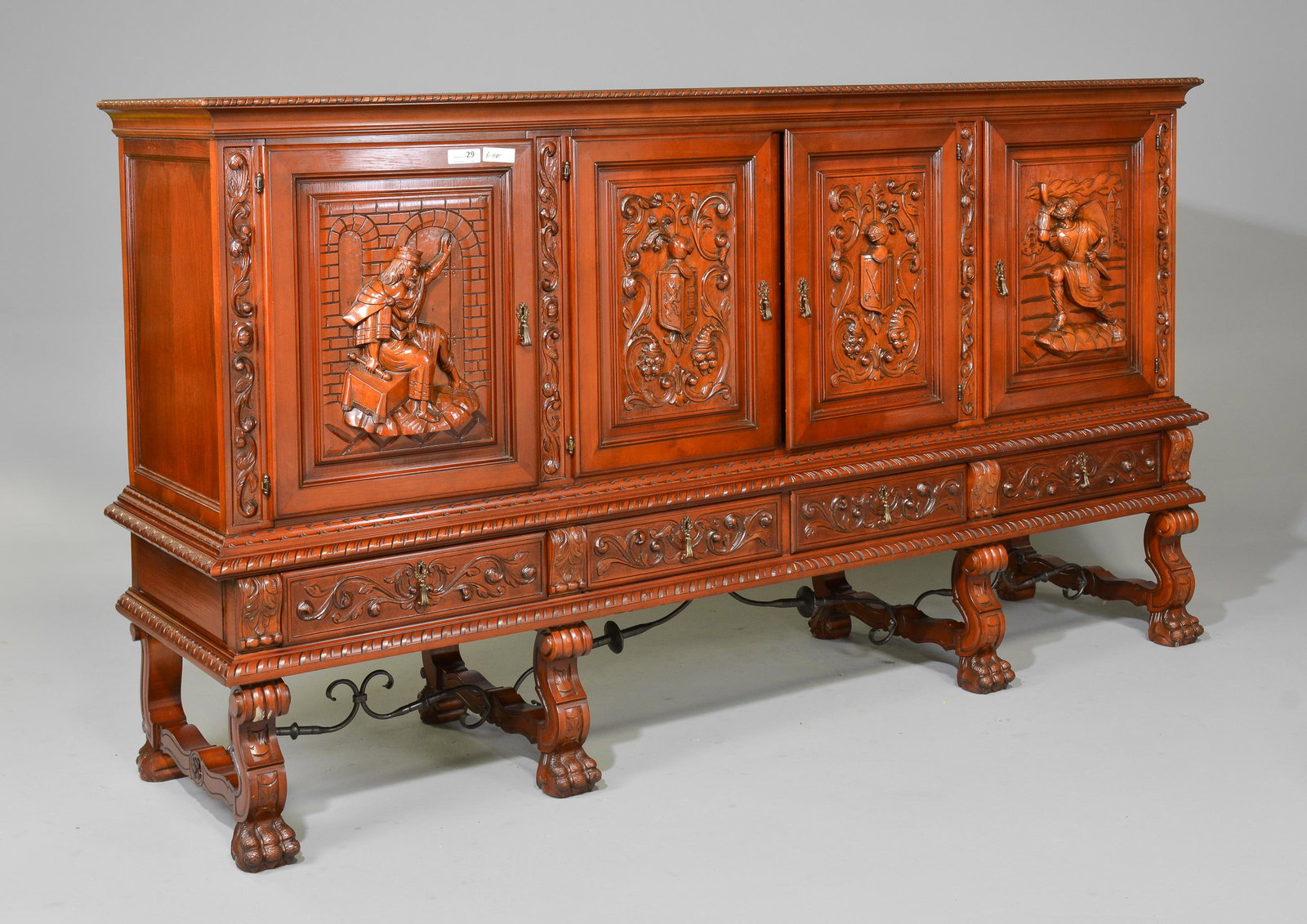 Spanish Style Figural Carved Server / Sideboard (1 of 7)