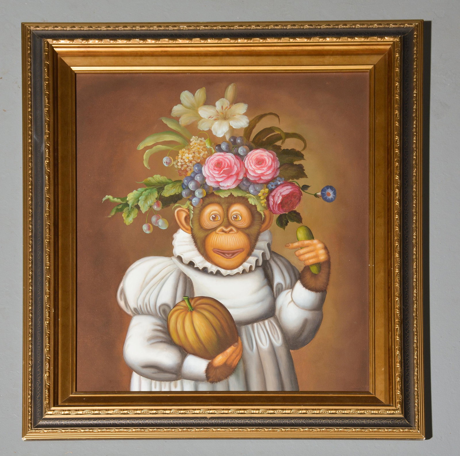 Gold Framed Monkey Art / Portrait (1 of 3)