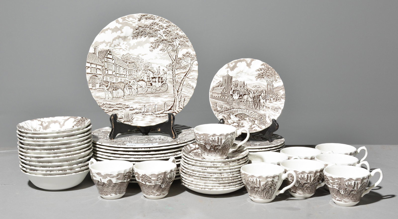 50pcs Assorted Black & White Transferware (1 of 4)