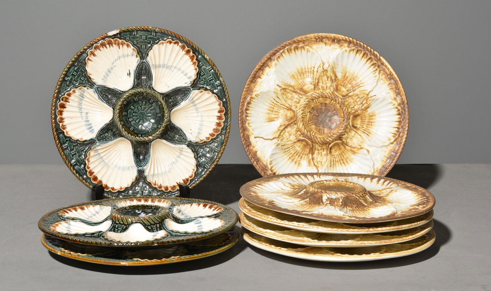8 Assorted French Oyster Plates (1 of 6)