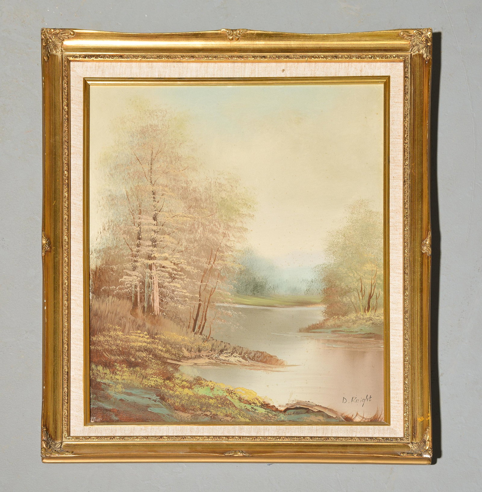 Gold Gilt Framed Oil On Canvas Landscape (1 of 3)