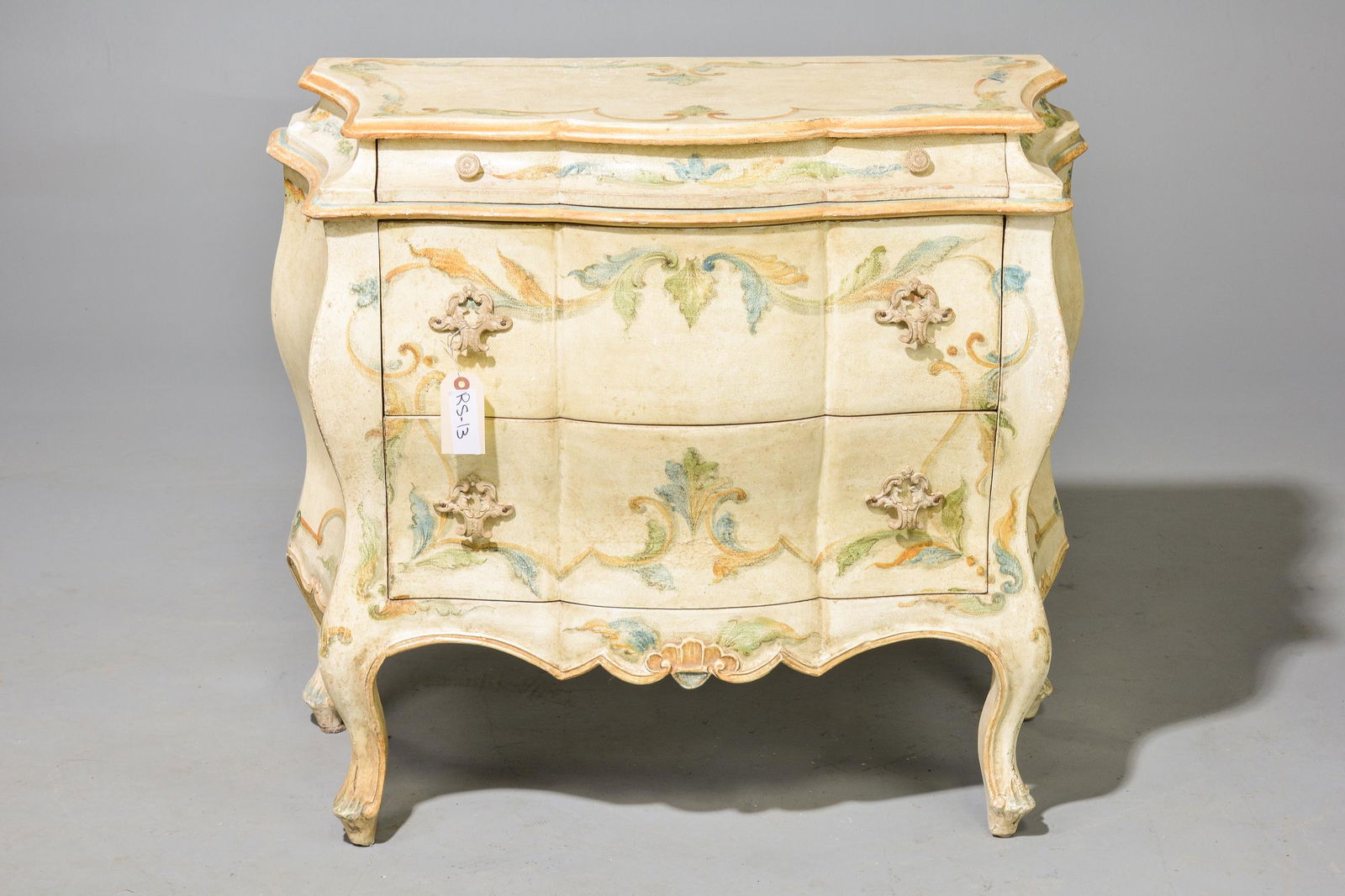 Painted Three Drawer Rococo Style Chest (1 of 4)