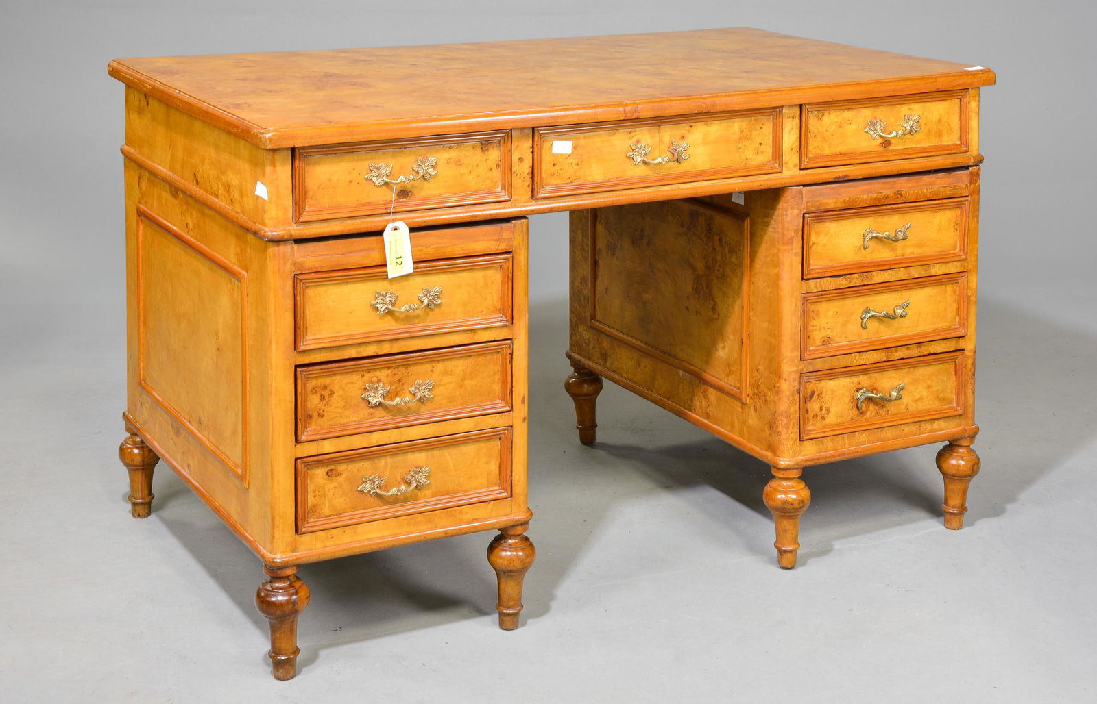 Burlwood Double Pedestal Executive Desk (1 of 6)