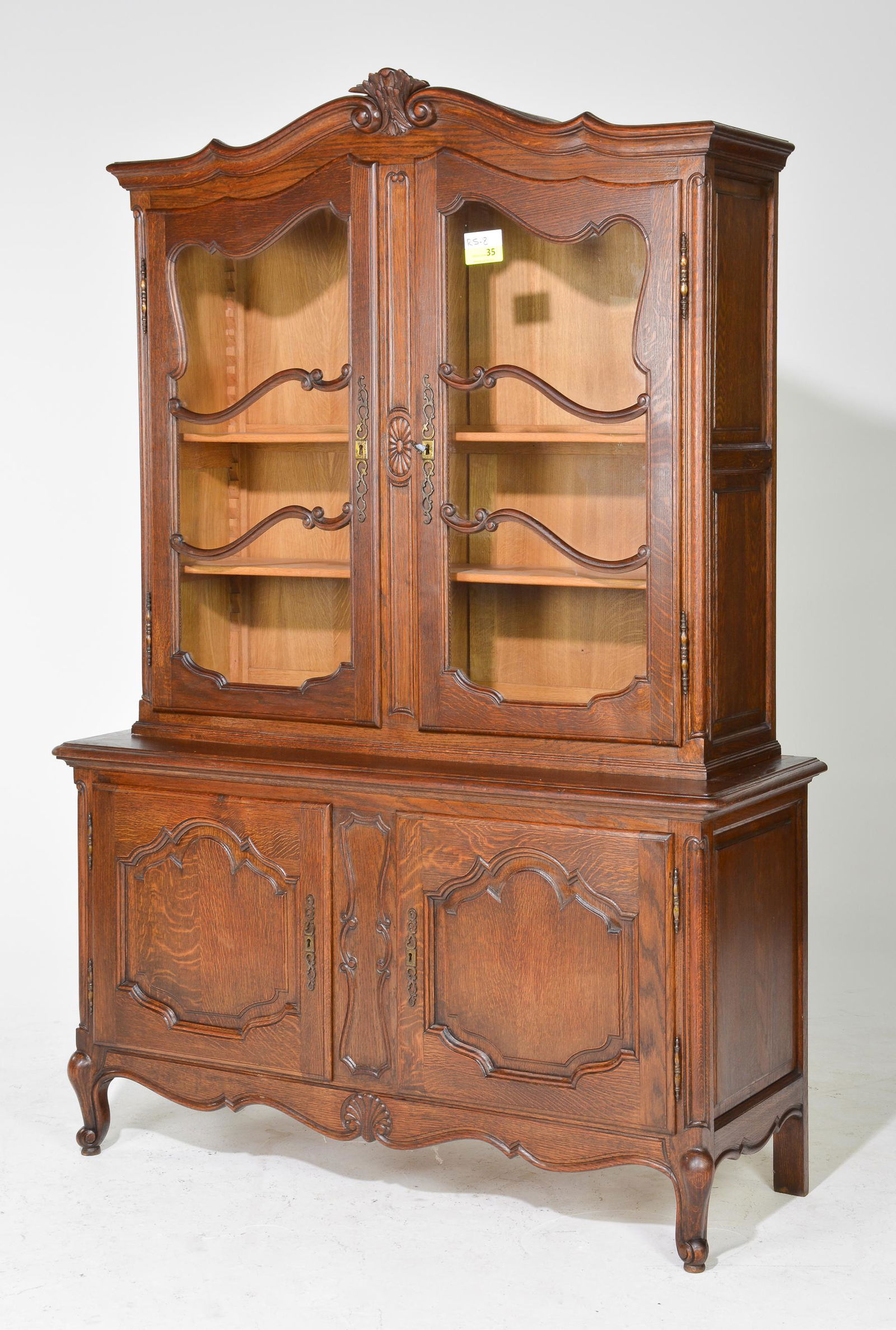 Dark Oak Country  French Vitrine / Display Cabinet (1 of 3)
