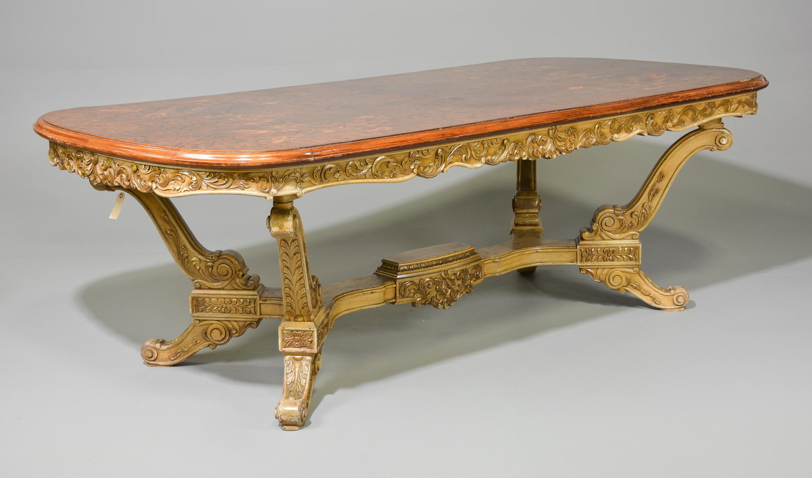Argentine Carved Inlaid Dining Table (1 of 6)