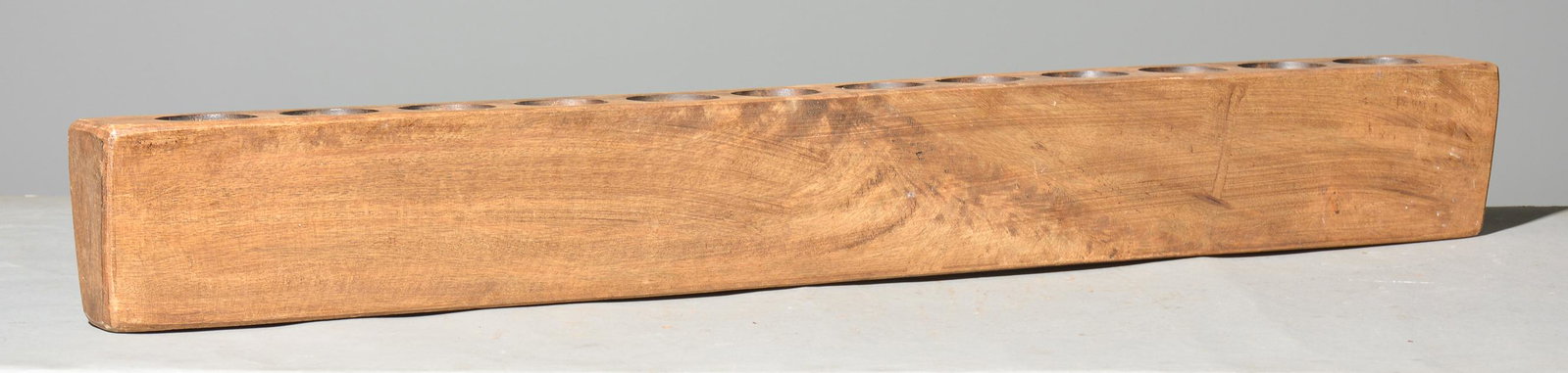 12 Hole Wood Candle / Plant Holder: 12 Hole Wood Candle / Plant Holder - 5 in tall x 39 x 4