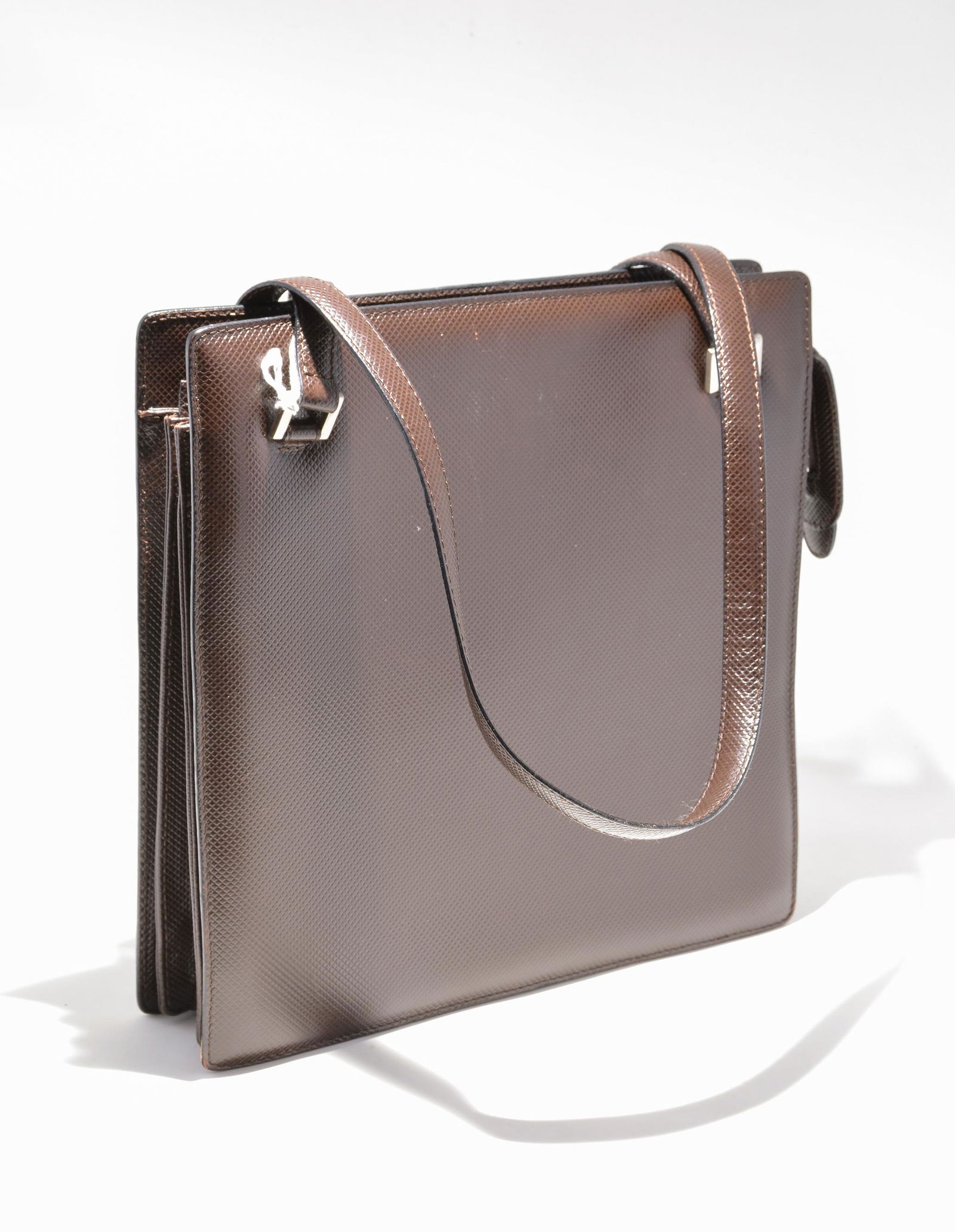 Bottega Veneta Brown Printed Canvas Shoulder Bag (1 of 5)