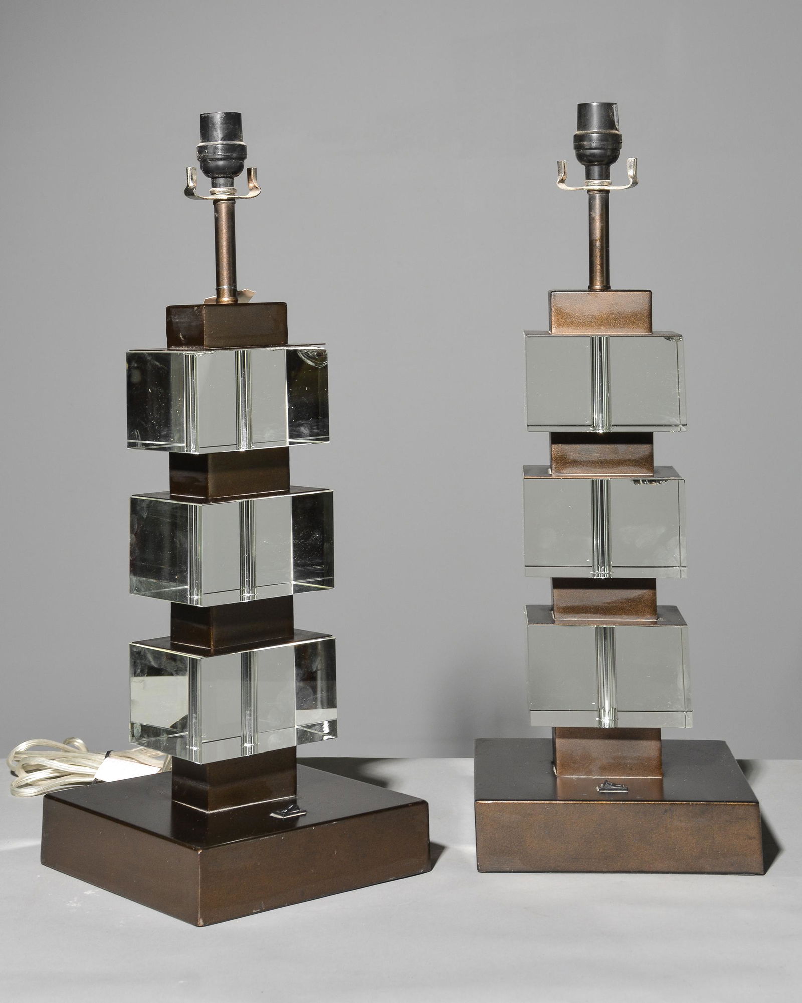 Pair Of Modern Glass Table Lamps (1 of 5)