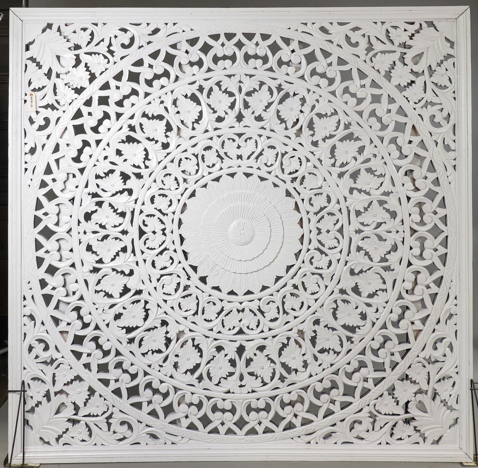 New Item, Large Carved Painted White Panel (1 of 4)