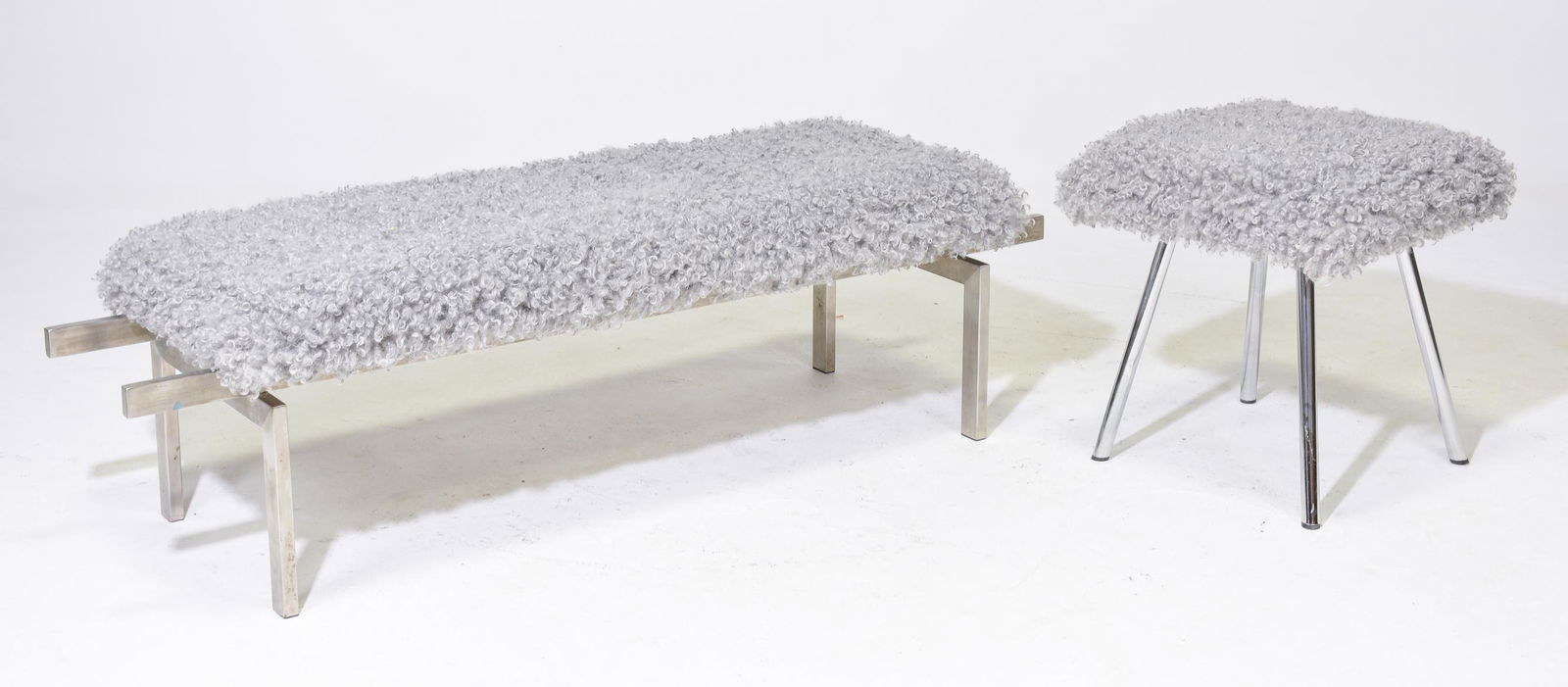 2 Modern Benches With Italian Faux Shearling (1 of 3)