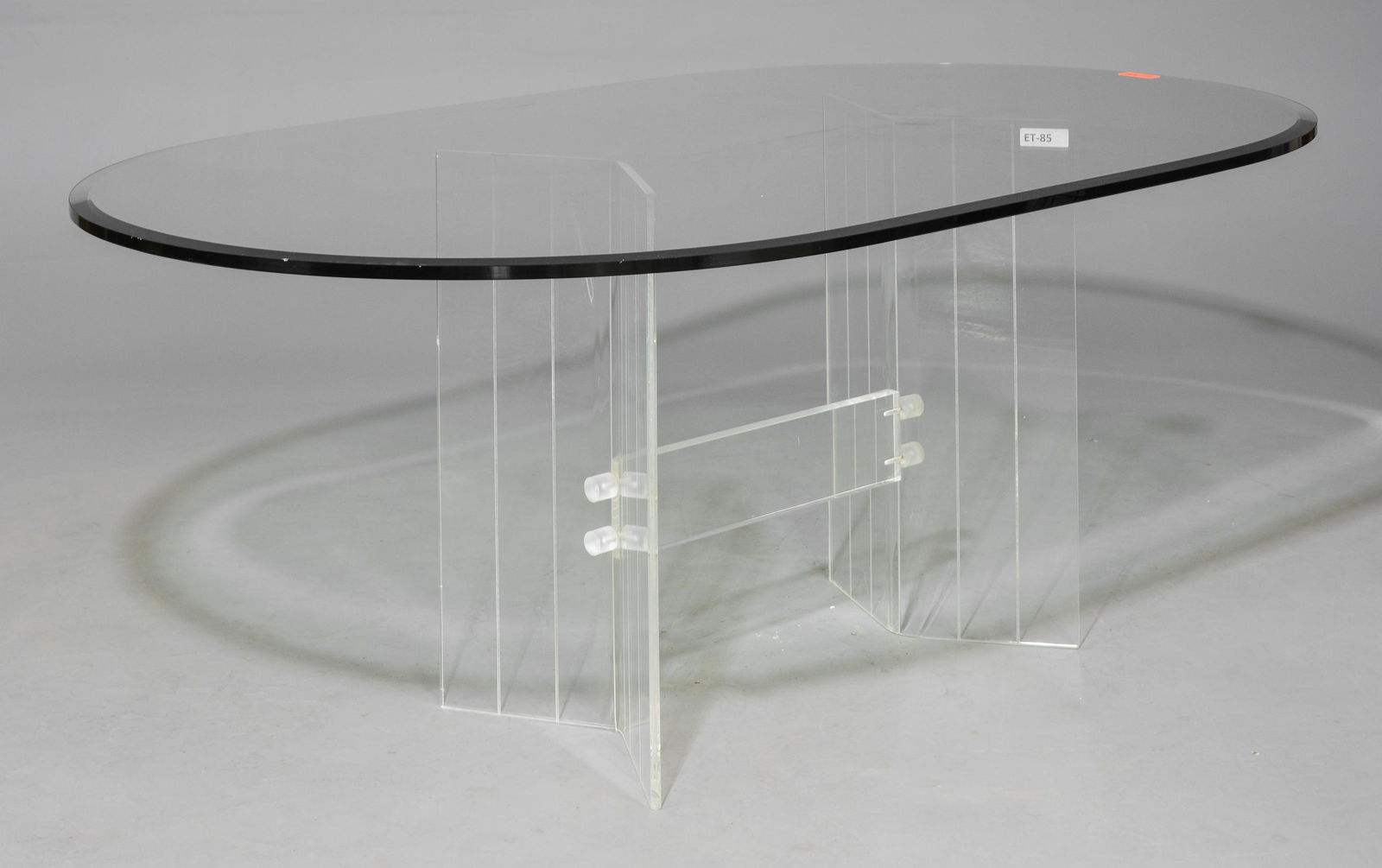 Oval Glass Dining Table with Acrylic Base (1 of 3)