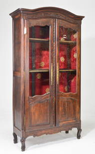 French Double Door Bookcase/ Cupboard: French Double Door Bookcase/ Cupboard - 86 in tall x 48 x 18