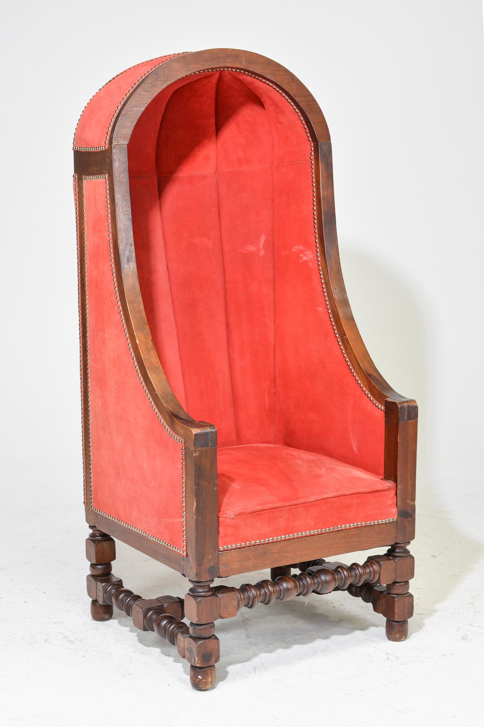 Antique Balloon/ Porters Chair With Nail Heads (1 of 3)