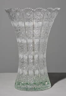 Large Cut Crystal Vase: Large Cut Crystal Vase - 16 in tall x 11 in diameter