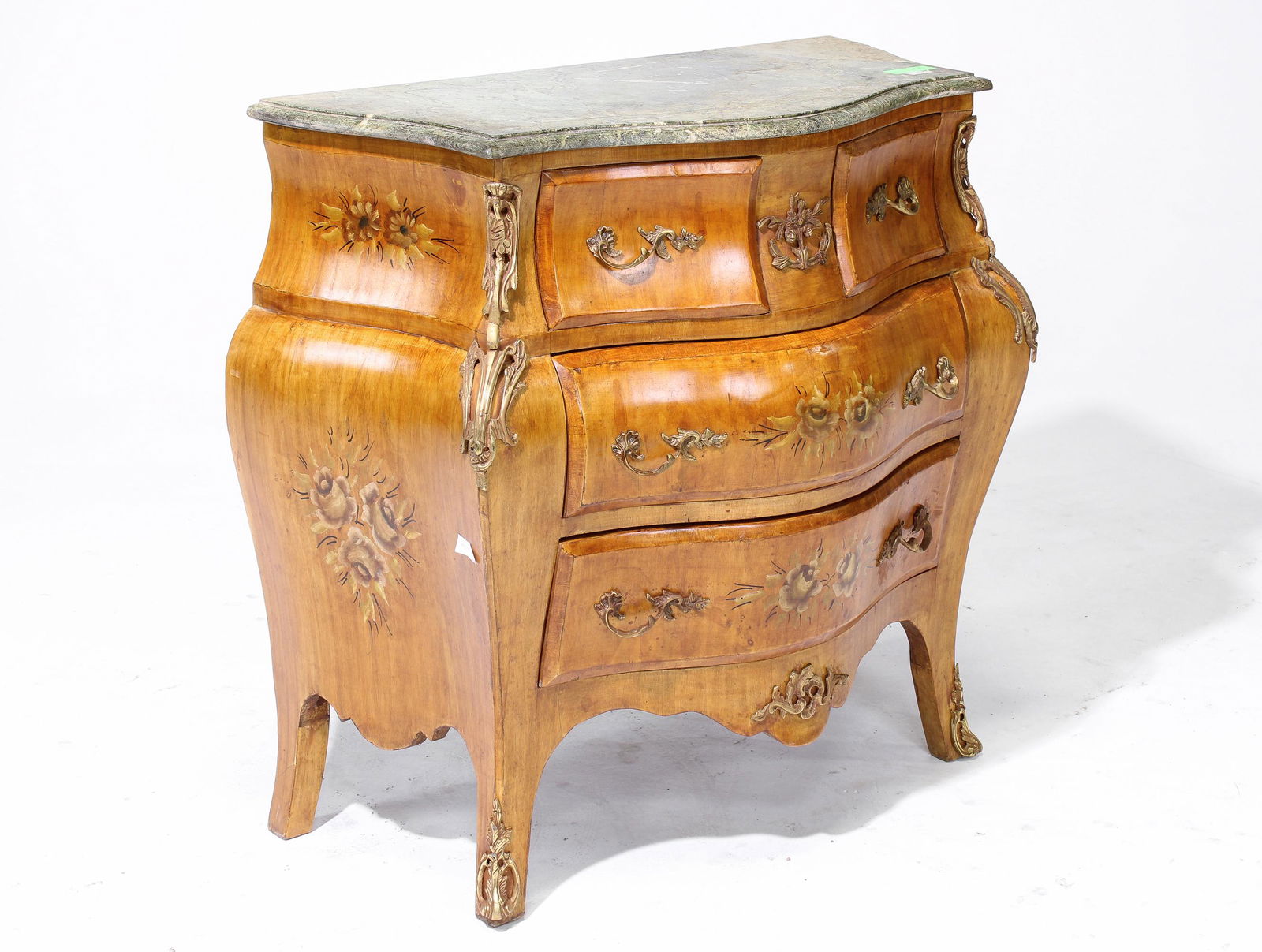 French Replica Green Marble Top Chest (1 of 4)