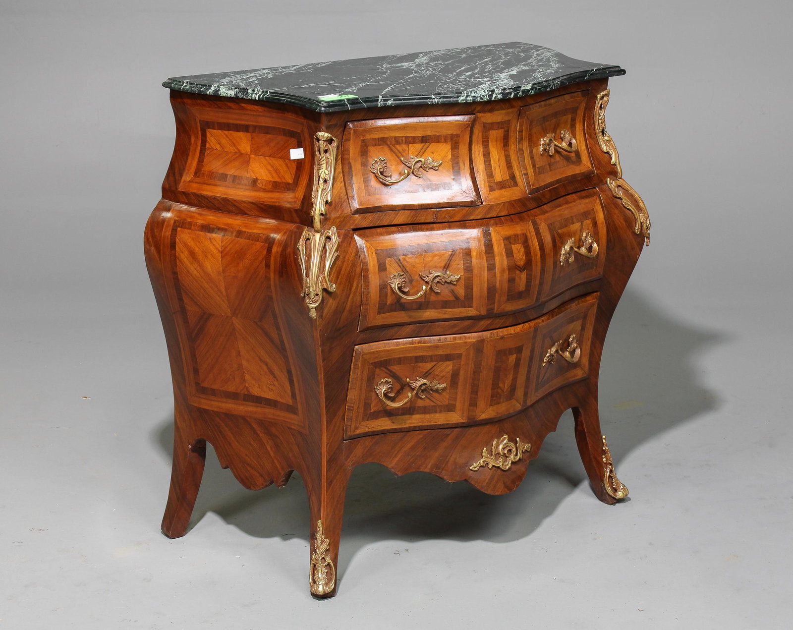 French Replica Green Marble Top 3 Drawer Chest (1 of 3)