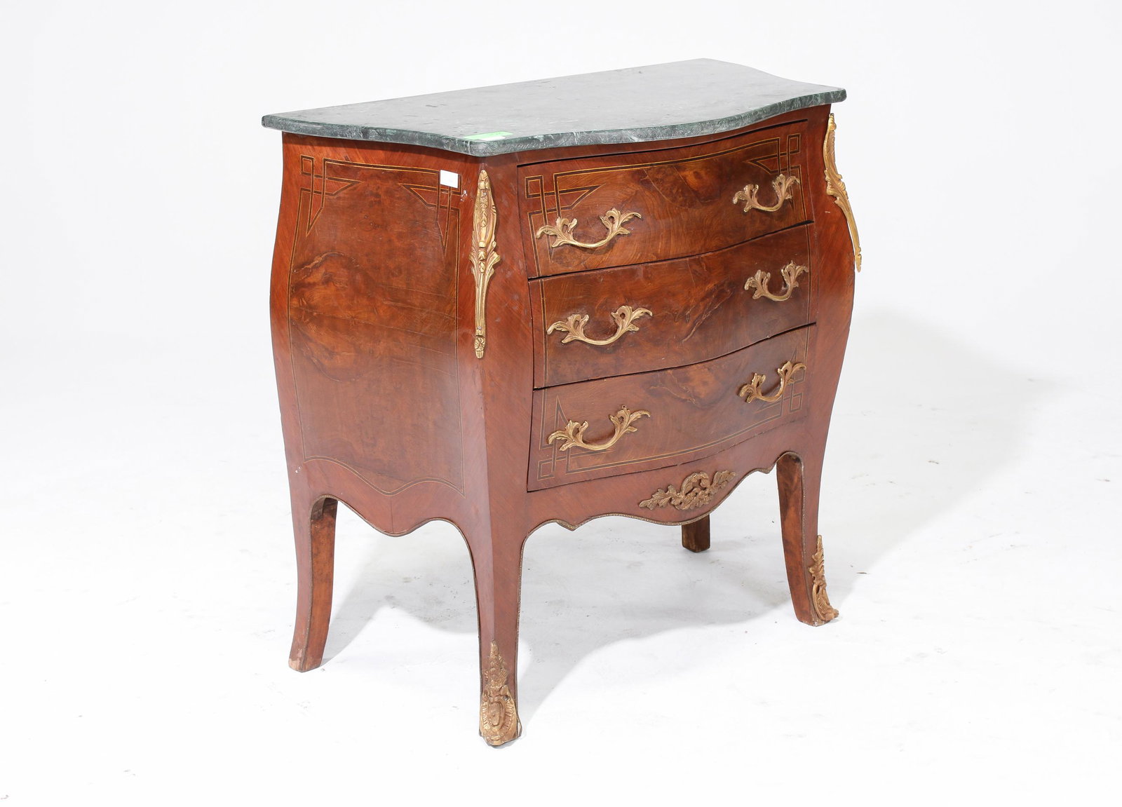 French Replica 3 Drawer Marble Top Chest (1 of 3)