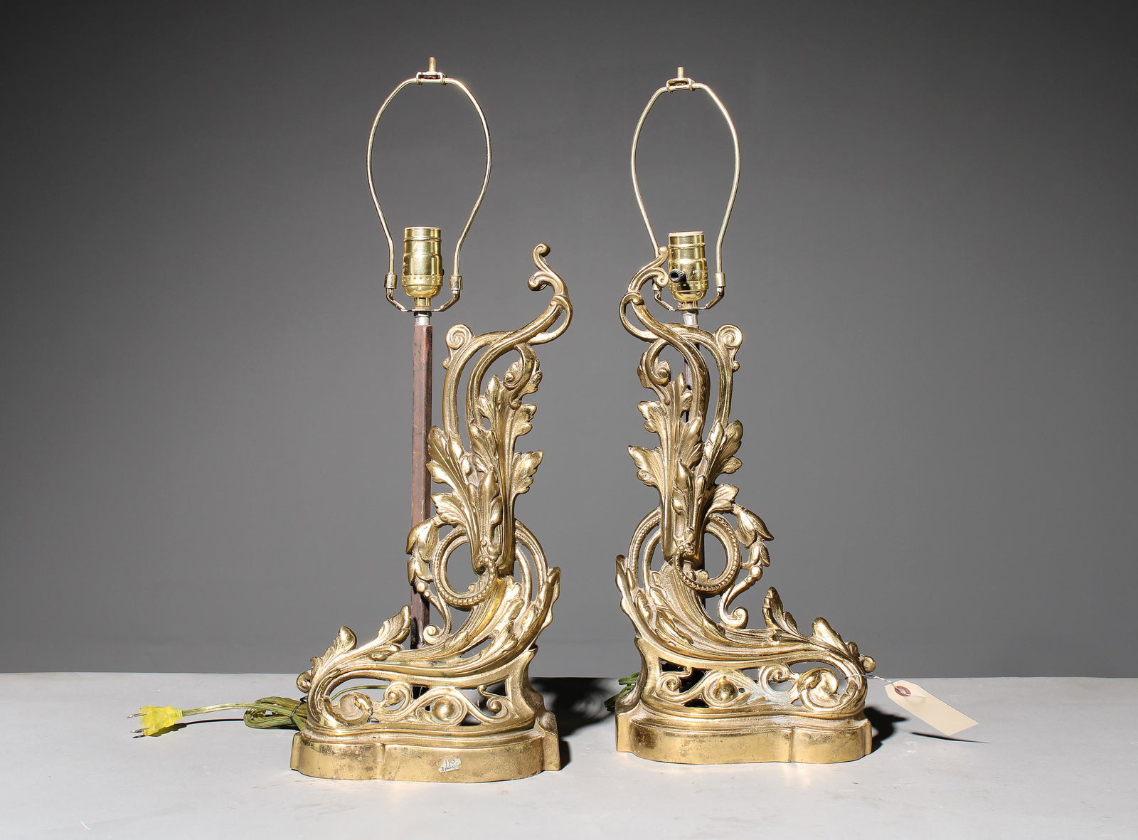 Pair Of French Style Andiron Table Lamps (1 of 2)