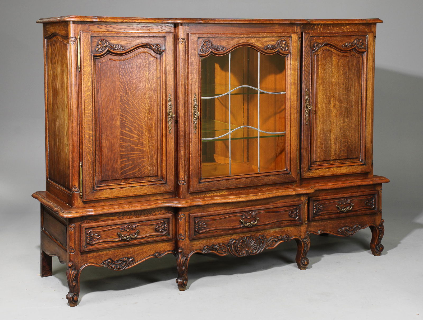 Louis XV Style French 3 Door 3 Drawer Cupboard (1 of 3)