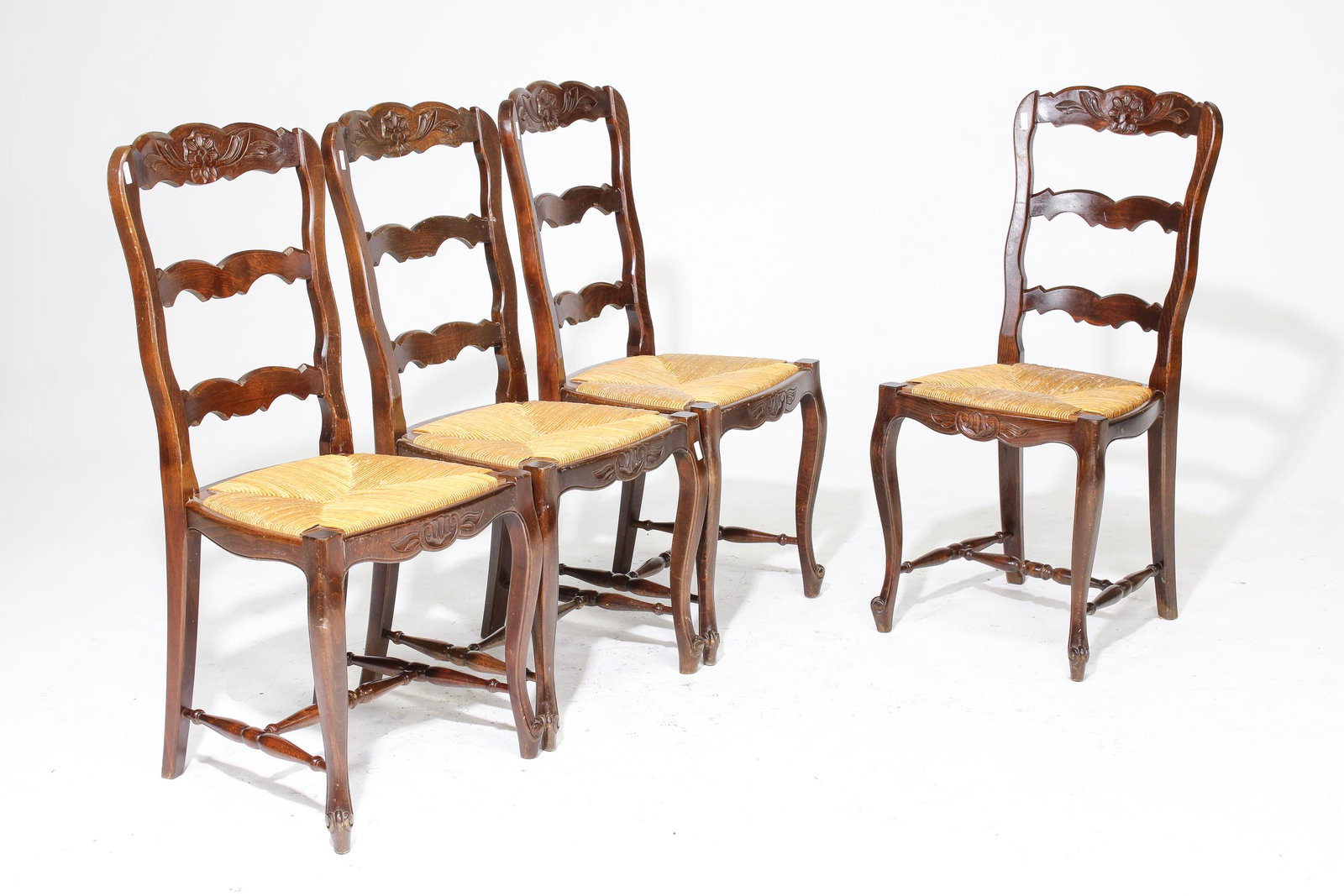 4 Chairs With Wicker Seating: 4 Chairs With Wicker Seating - 38 in tall x 21 x 18