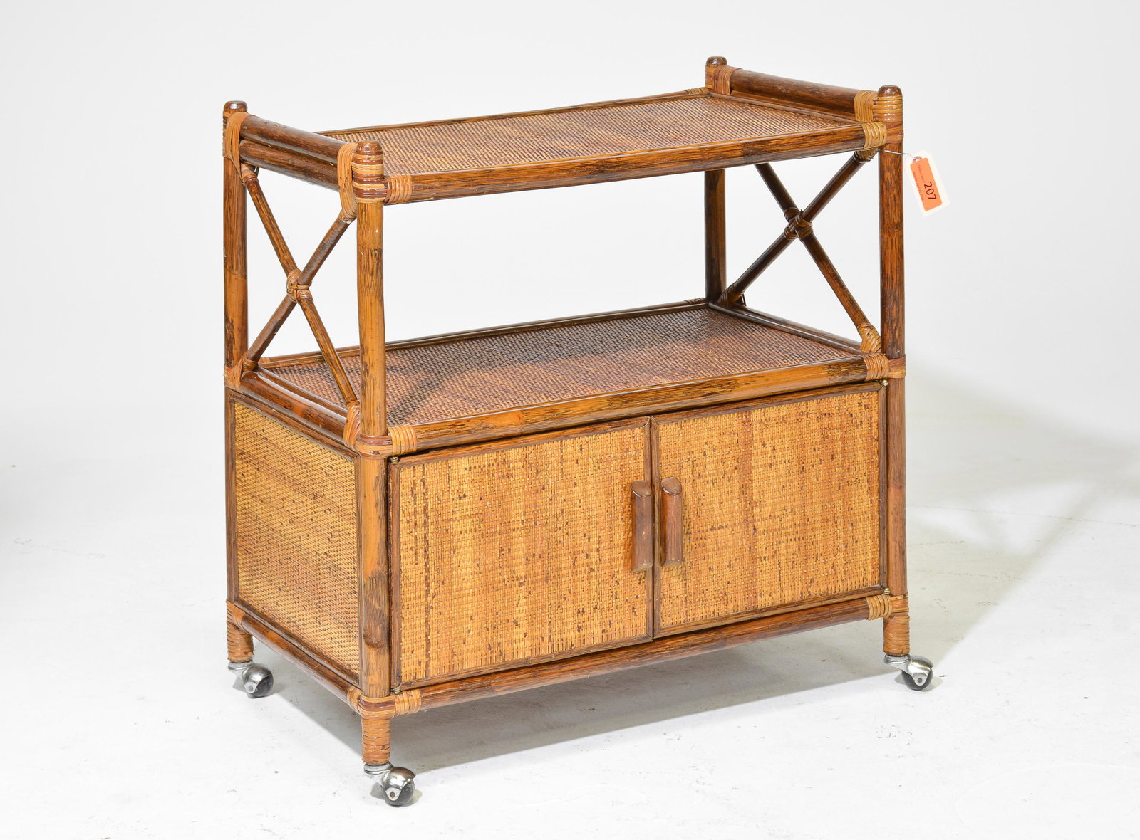 Bamboo Trolley/ Cart: Bamboo Trolley/ Cart 31 in tall x 30 x 19