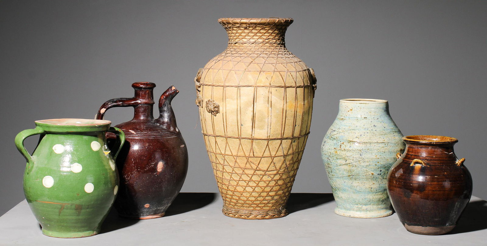 5 Assorted Pottery / Terracotta Vases / Pots (1 of 6)