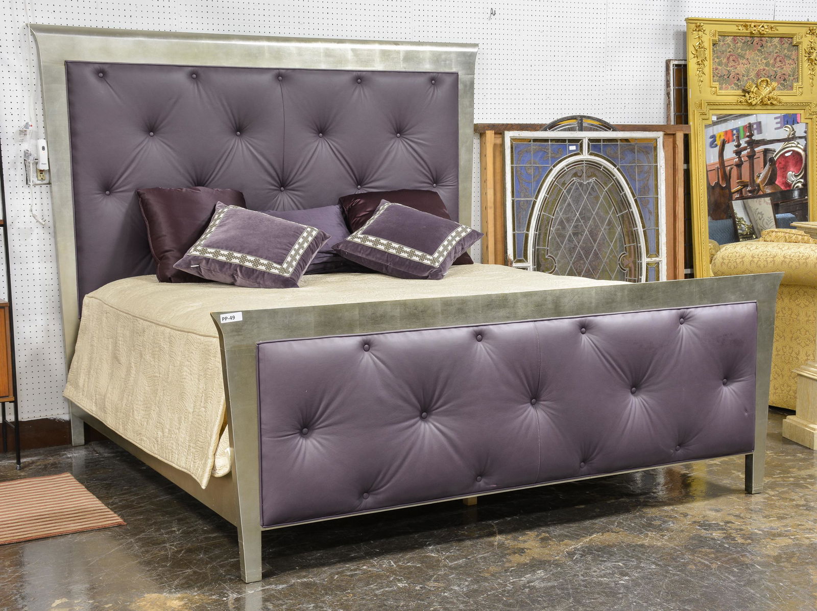 Custom King Size Bed With A Brush Silver Finish (1 of 3)