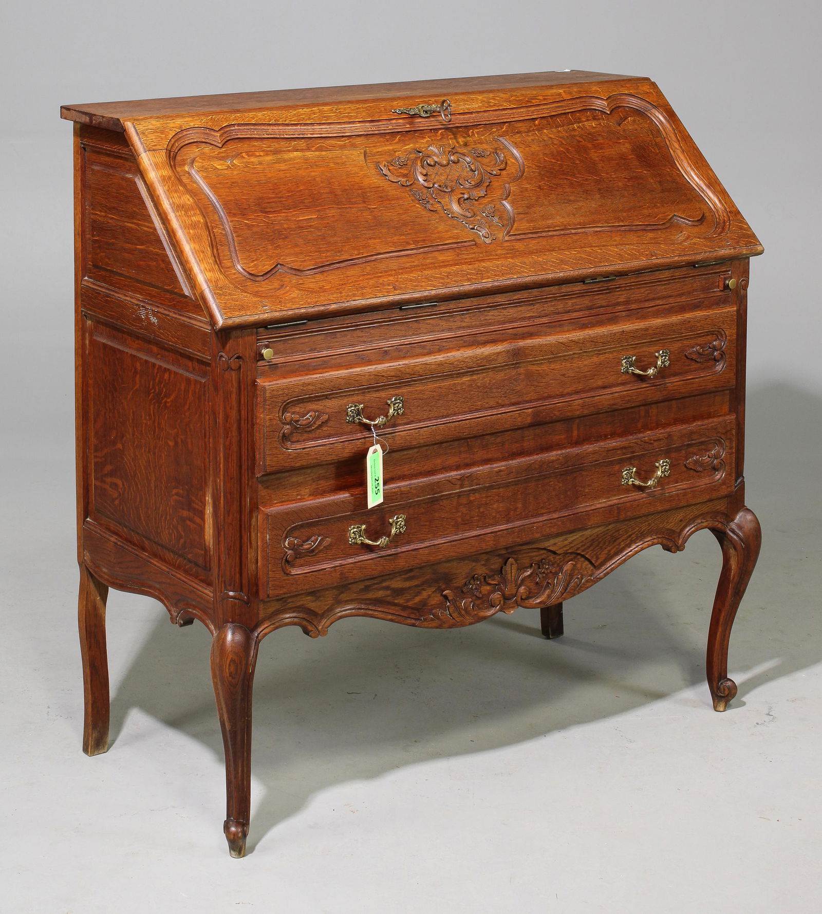 Louis XV Style Oak Drop Front Desk (1 of 3)