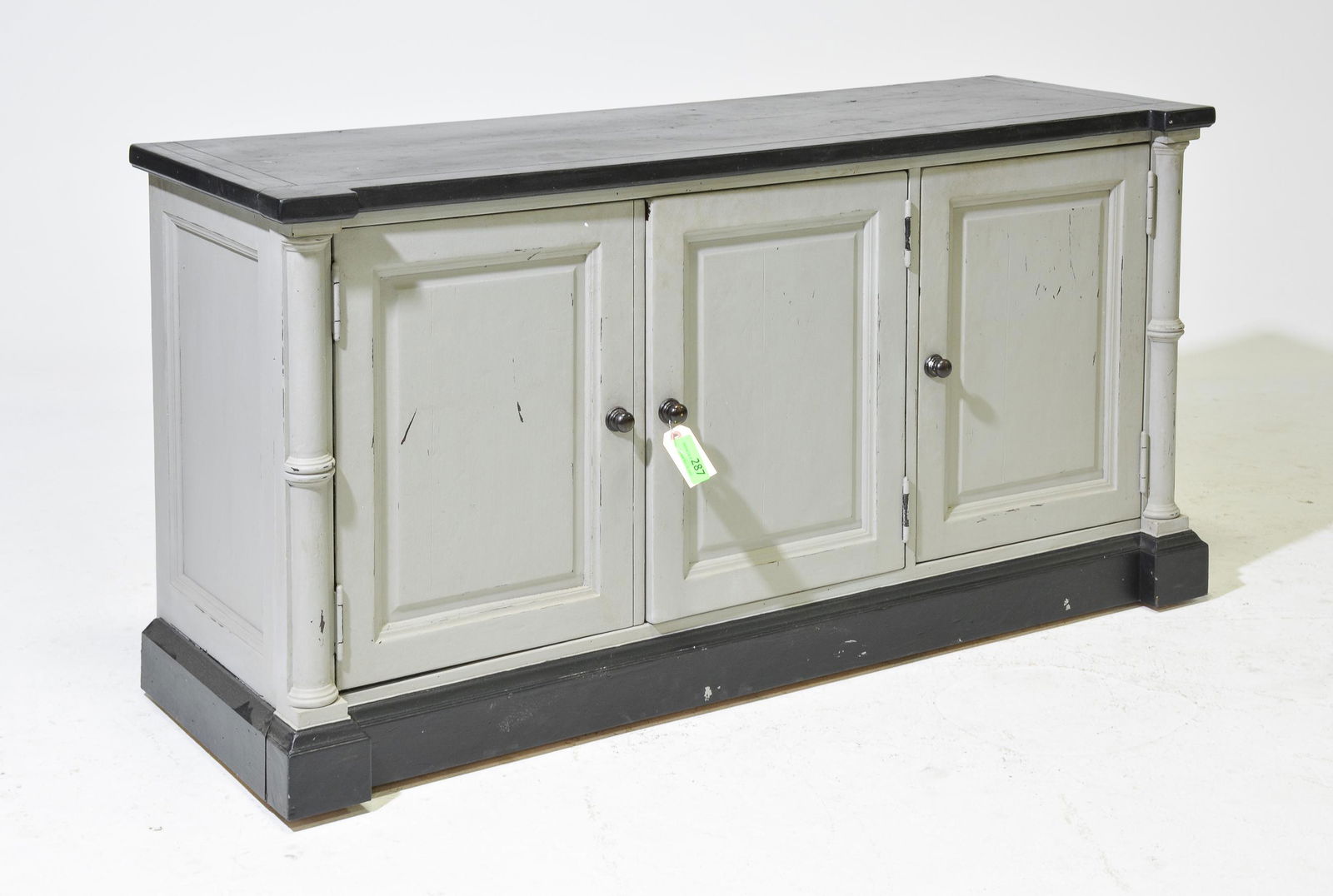 Painted 3 Door Low Sideboard / Credenza (1 of 5)