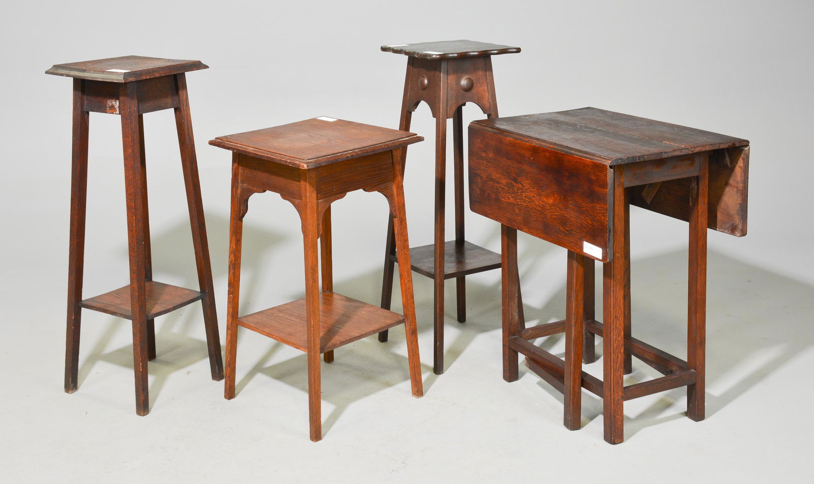 3 English Plant Stands & 1 Mahogany Drop Leaf Table (1 of 5)