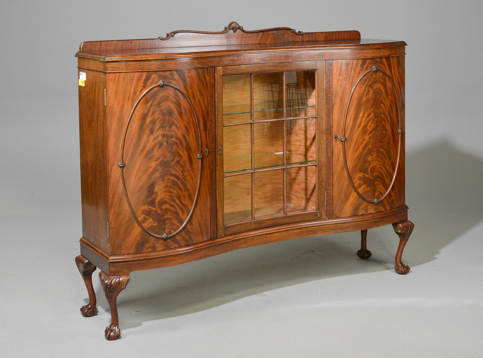 British Mahogany Ball & Claw Display Cabinet (1 of 3)