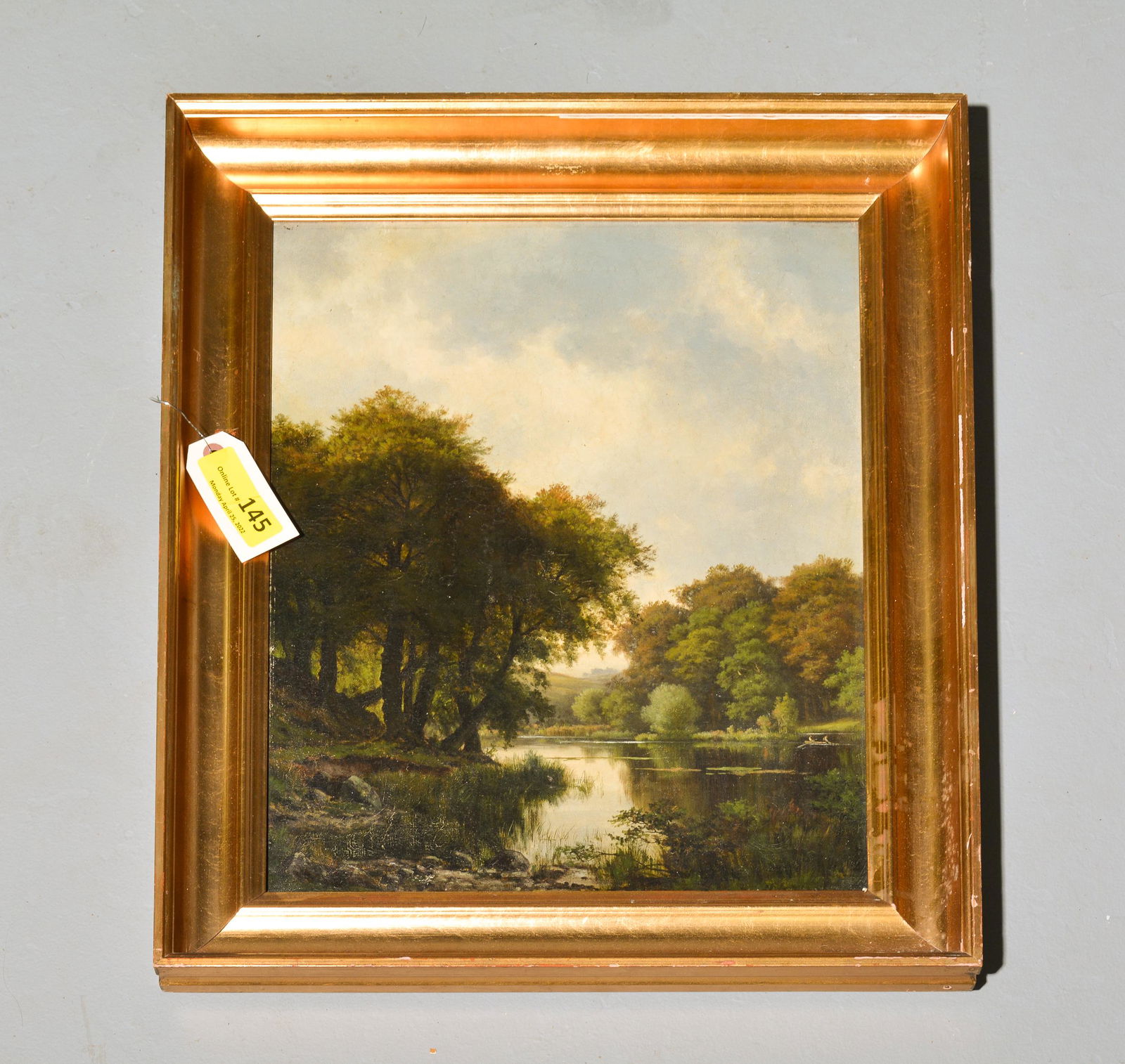 Gold Framed Oil on Canvas Landscape c.1880 (1 of 2)