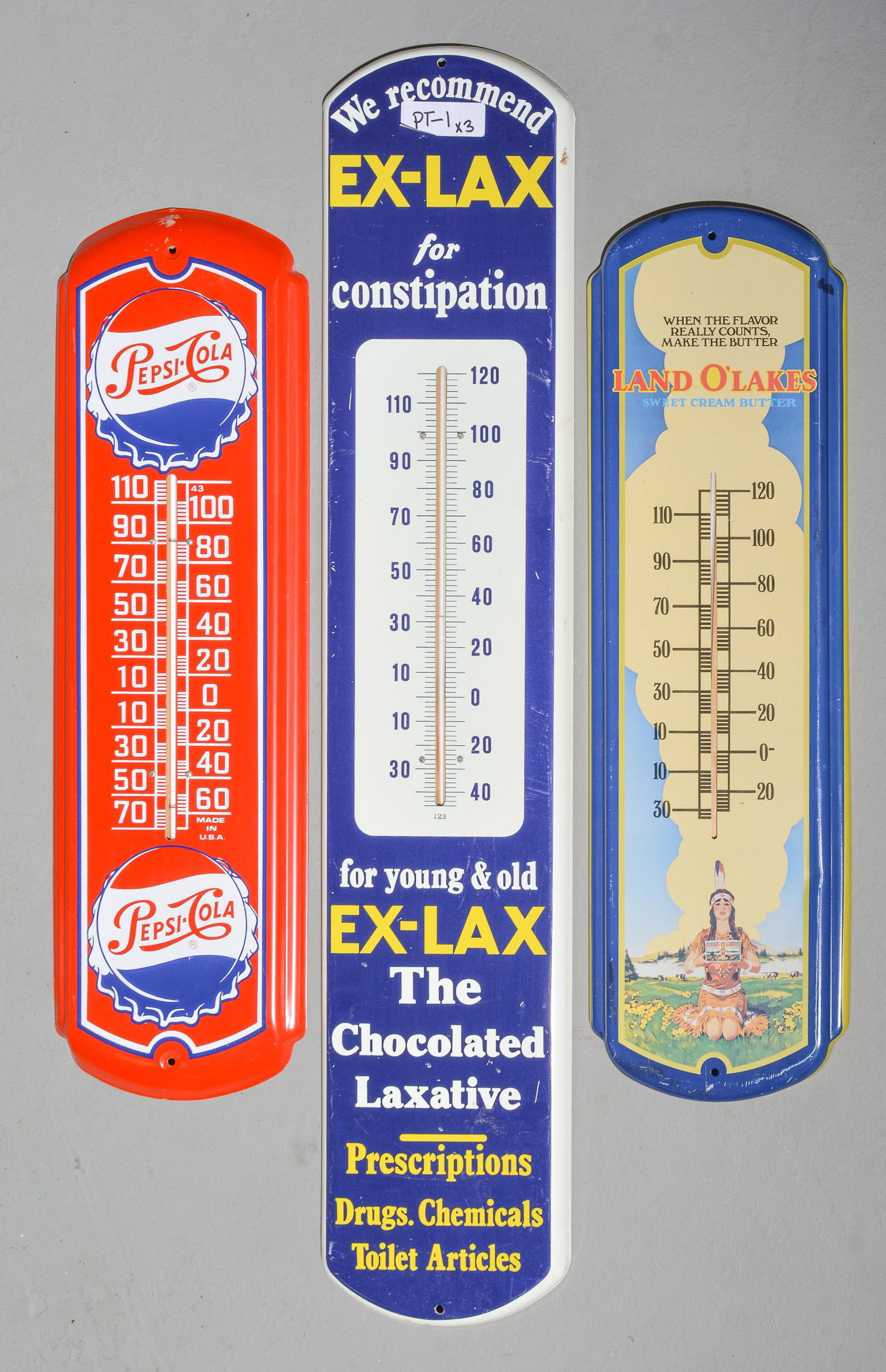 3pcs - Land Olakes, Pepsi & Ex Lax Thermometers (1 of 4)