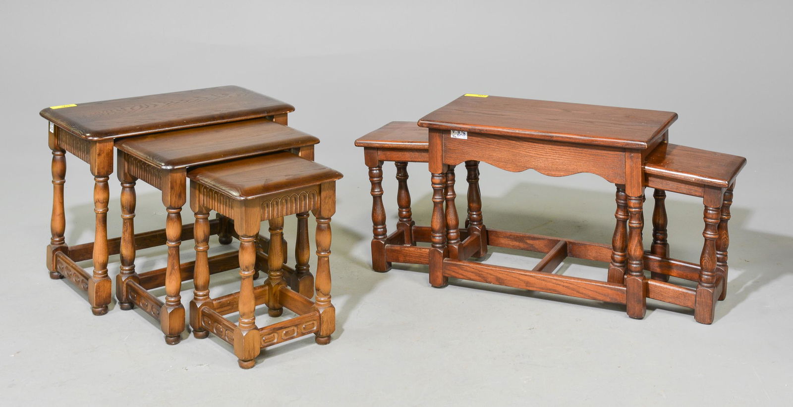 2 Sets of British Oak Nesting Tables (1 of 3)